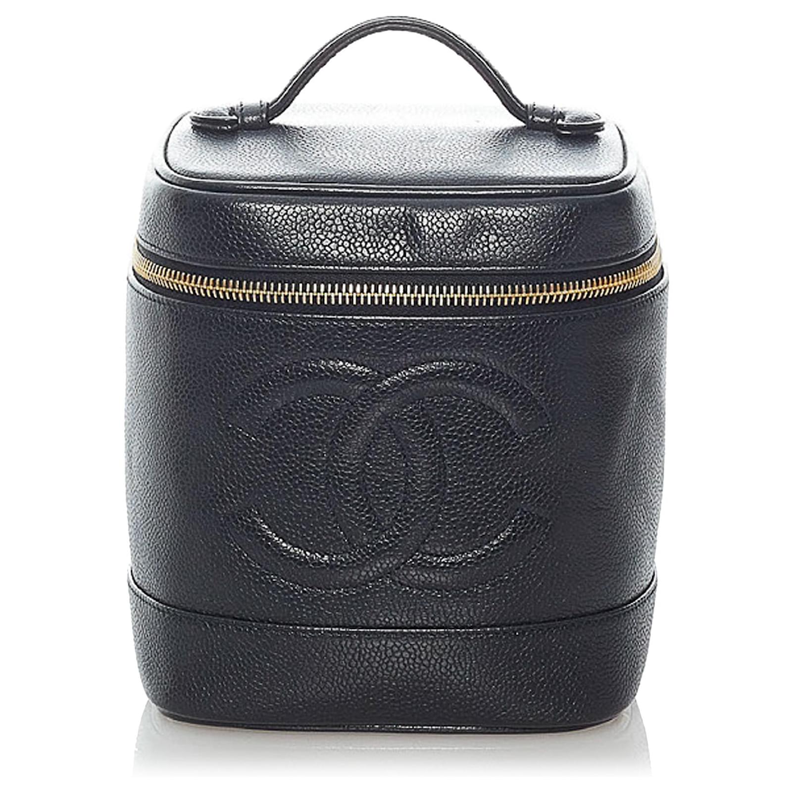 Chanel Cc Caviar Leather Vanity Bag