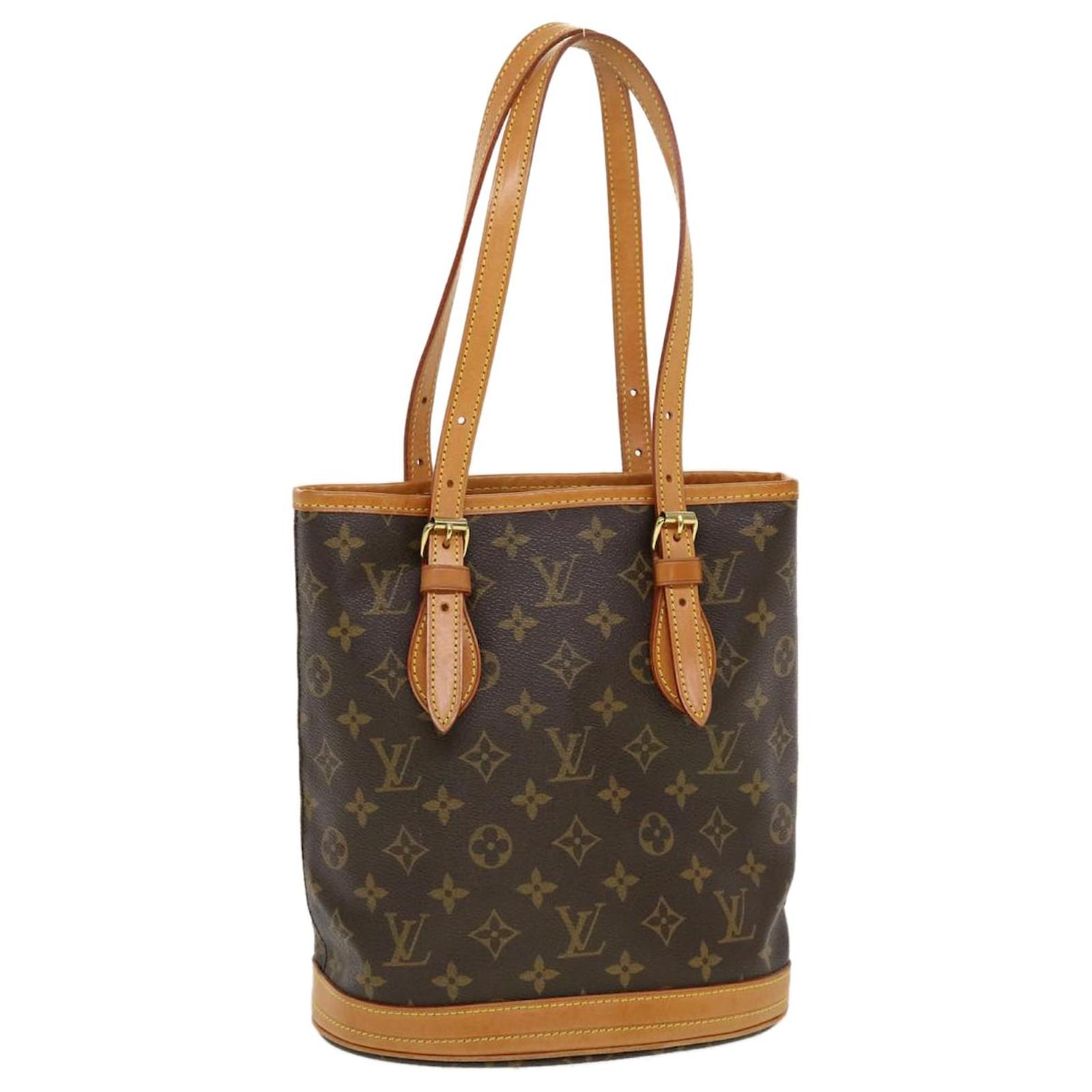 Louis Vuitton, Bags, Louis Vuitton Petit Bucket Monogram Shoulder Bag  M42238 Monogram Canvas Women