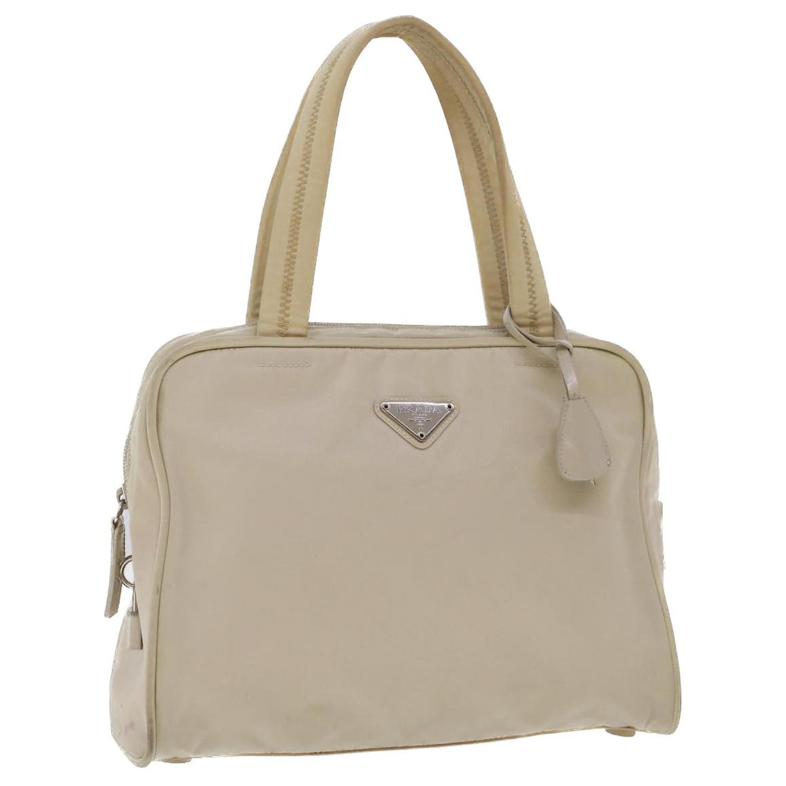 PRADA Hand Bag Nylon Beige Auth 43512 ref.955132 - Joli Closet