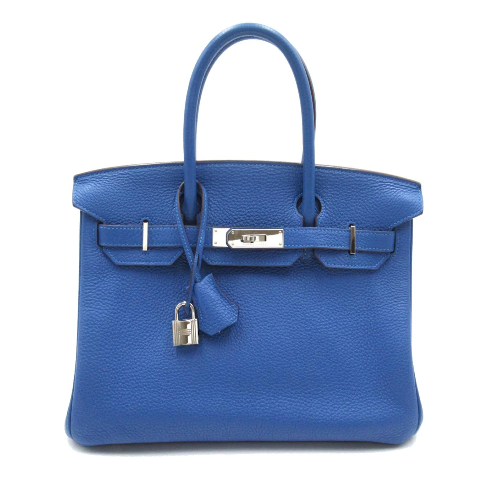 Hermès Togo Birkin 30 Blue Leather Pony-style calfskin ref.955371