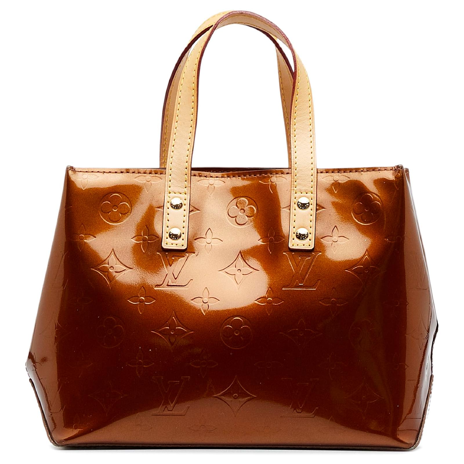 Louis Vuitton Brown Monogram Vernis Reade PM Bronze Leather Patent leather  ref.955534 - Joli Closet