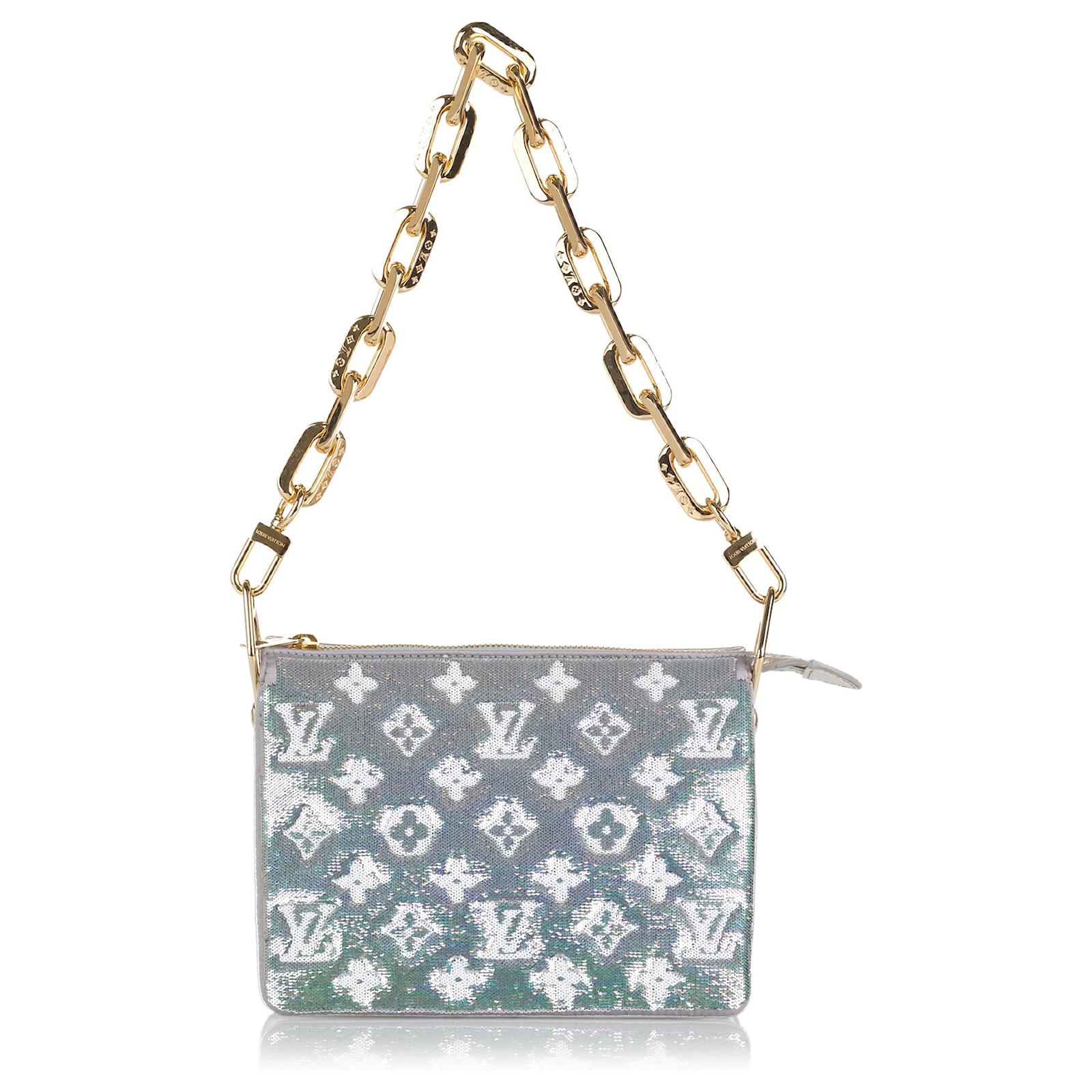 Louis Vuitton Silver Sequin Monogram Coussin BB Silvery Leather Pony-style  calfskin ref.955609 - Joli Closet