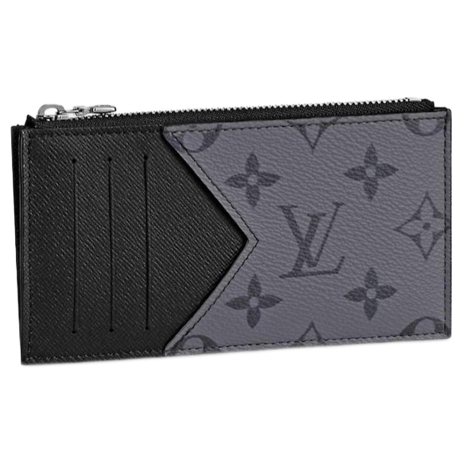 Louis Vuitton LV Coin Card Holder eclipse Grey Cloth ref.955983
