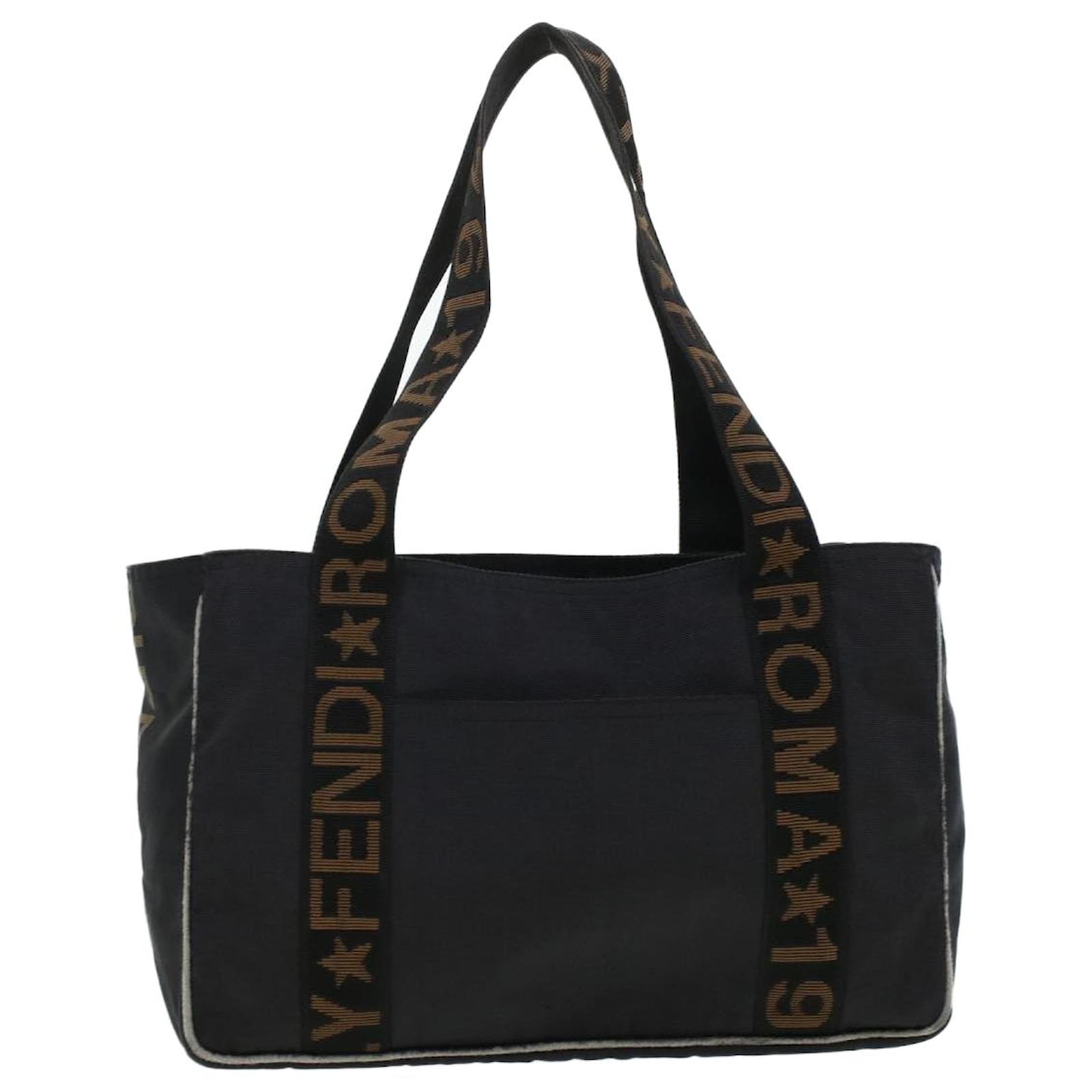 Fendi Nylon Tote Bag in Black / Brown