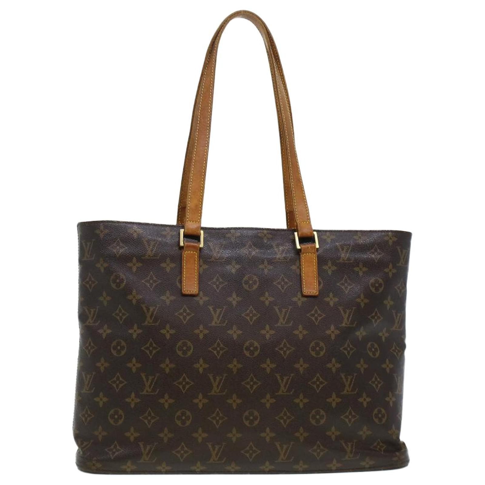 Louis Vuitton Luco Tote Brown Leather & LV Monogram Canvas Purse Bag  Pocketbook