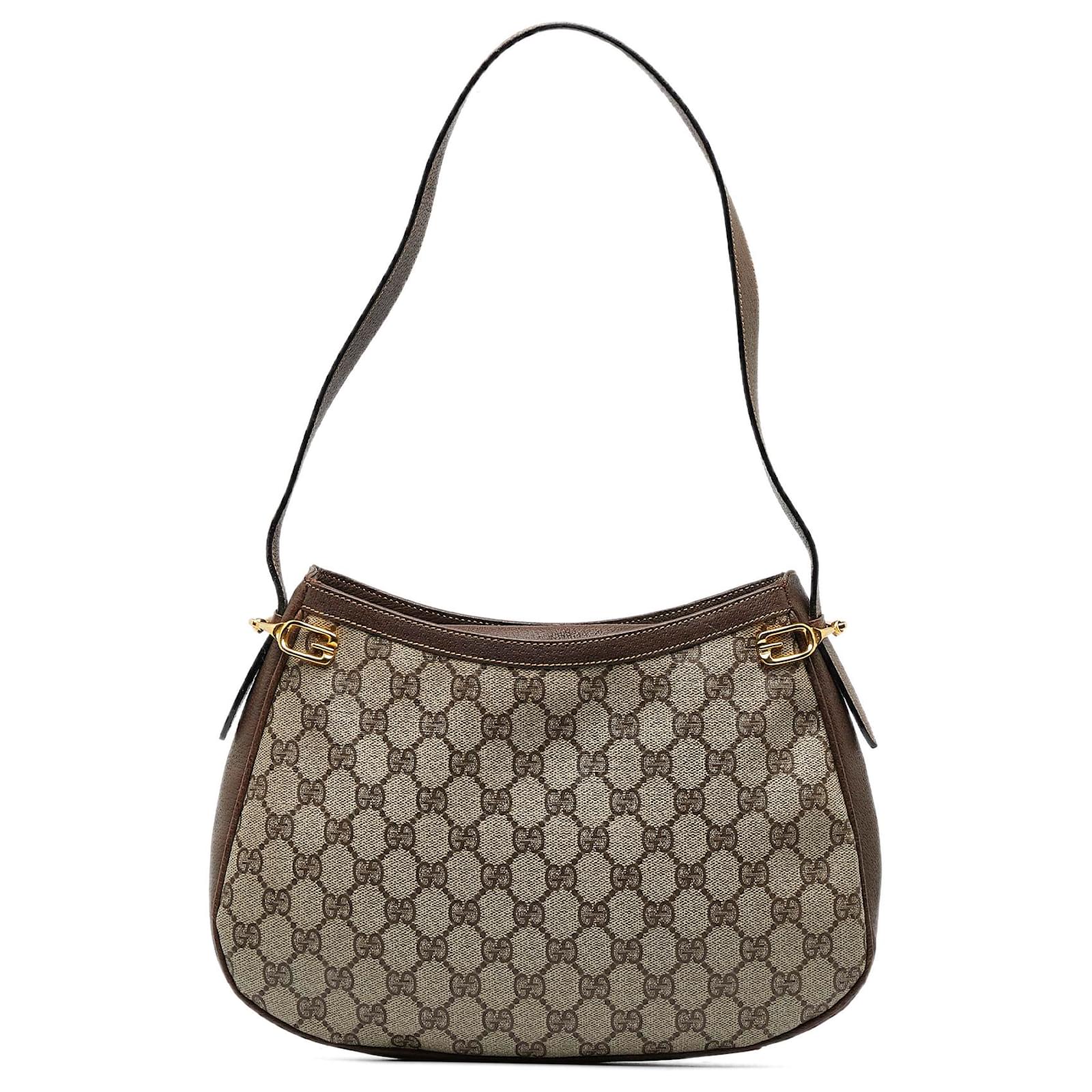 Gucci Brown GG Supreme Shoulder Bag Beige Leather Cloth Pony-style calfskin  Cloth ref.956275 - Joli Closet