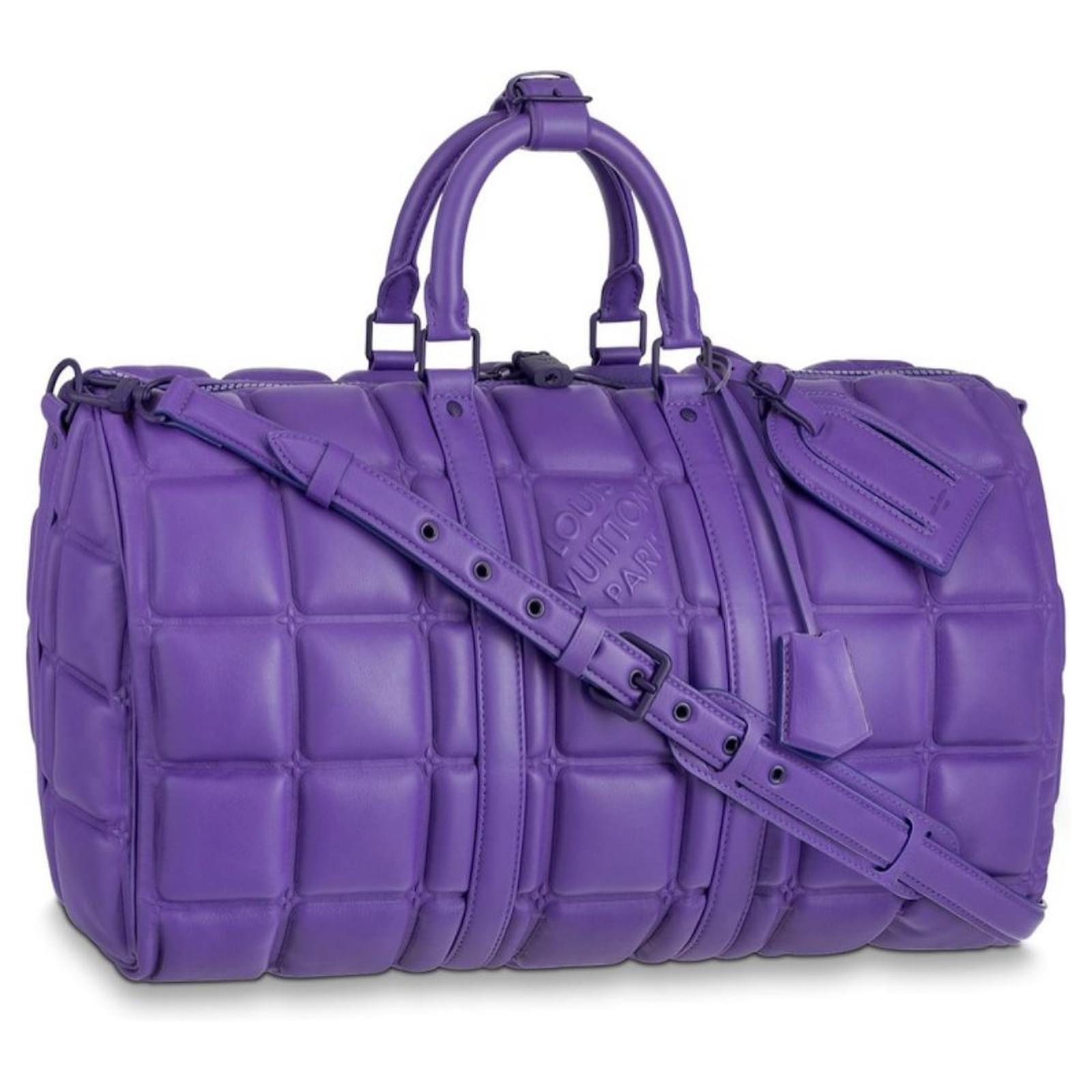 Louis Vuitton LV Keepall 50 puff leather Purple ref.956496 - Joli Closet