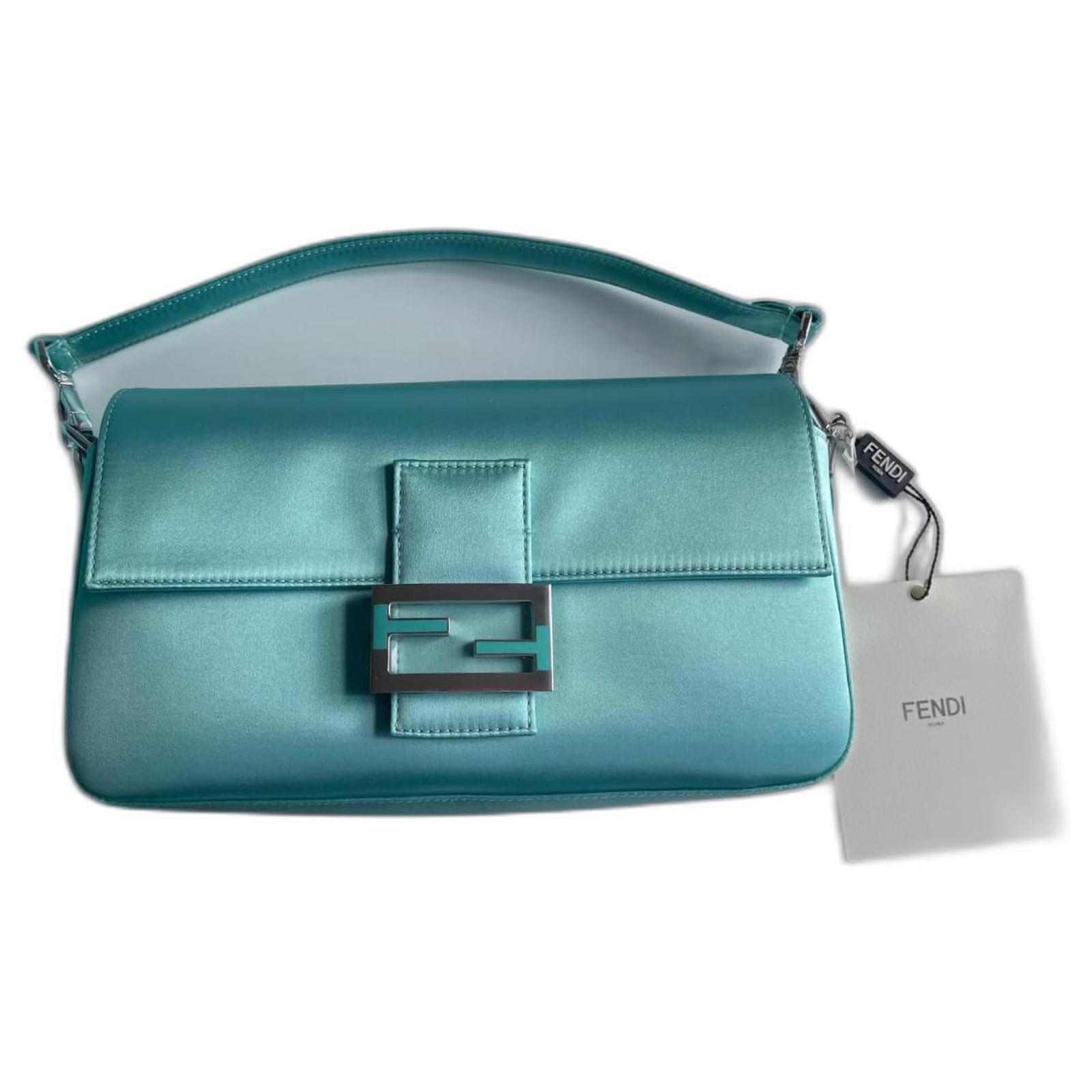 Baguette - Turquoise sequin and leather bag
