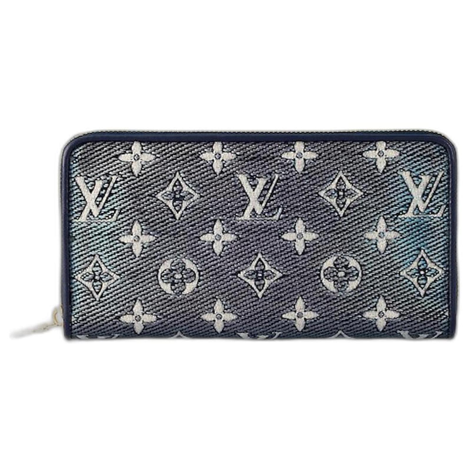 Louis Vuitton Zippy Wallet Blue Monogram in Coated Canvas with