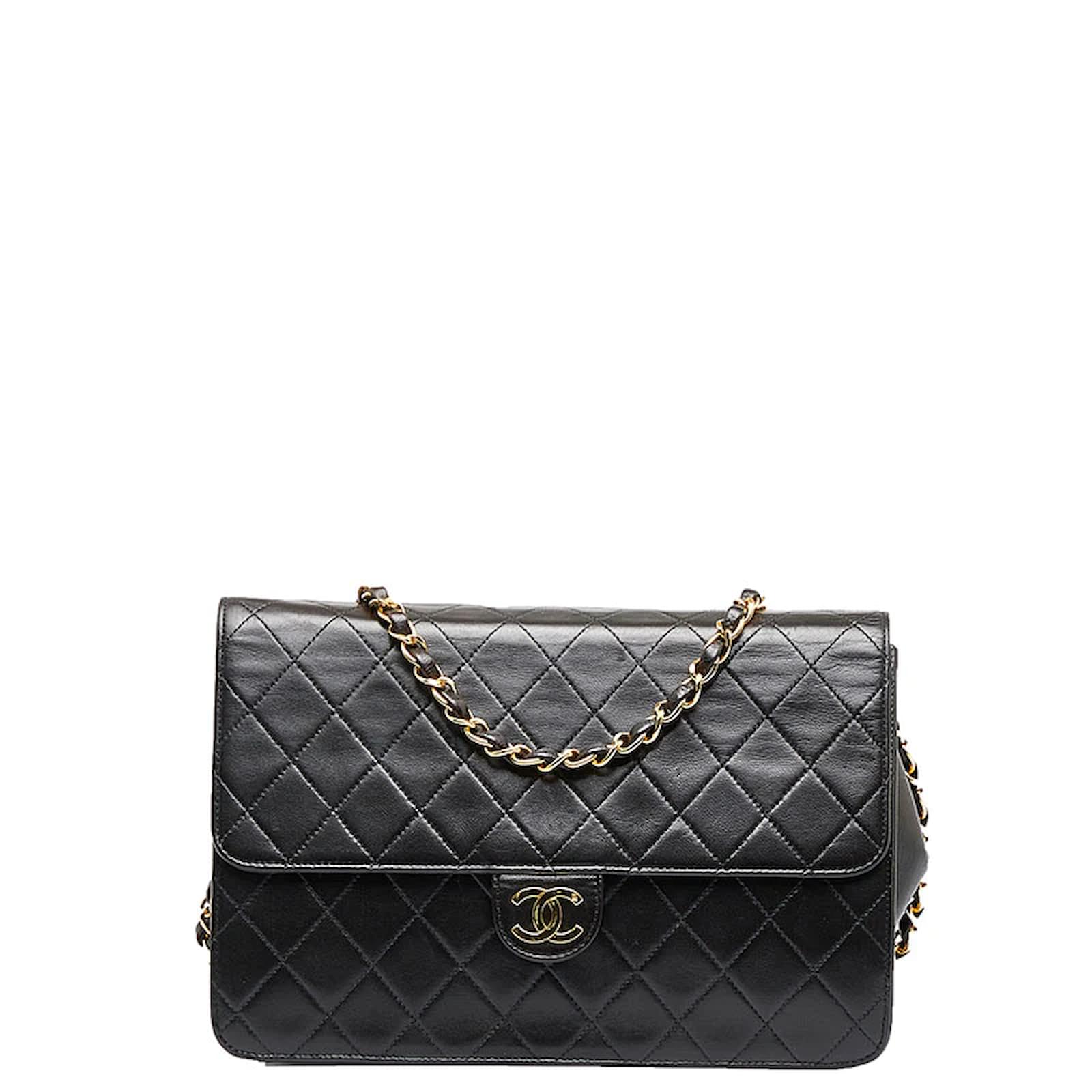 Chanel Matelasse Chain Flap Bag Black Leather Pony-style calfskin  ref.956580 - Joli Closet