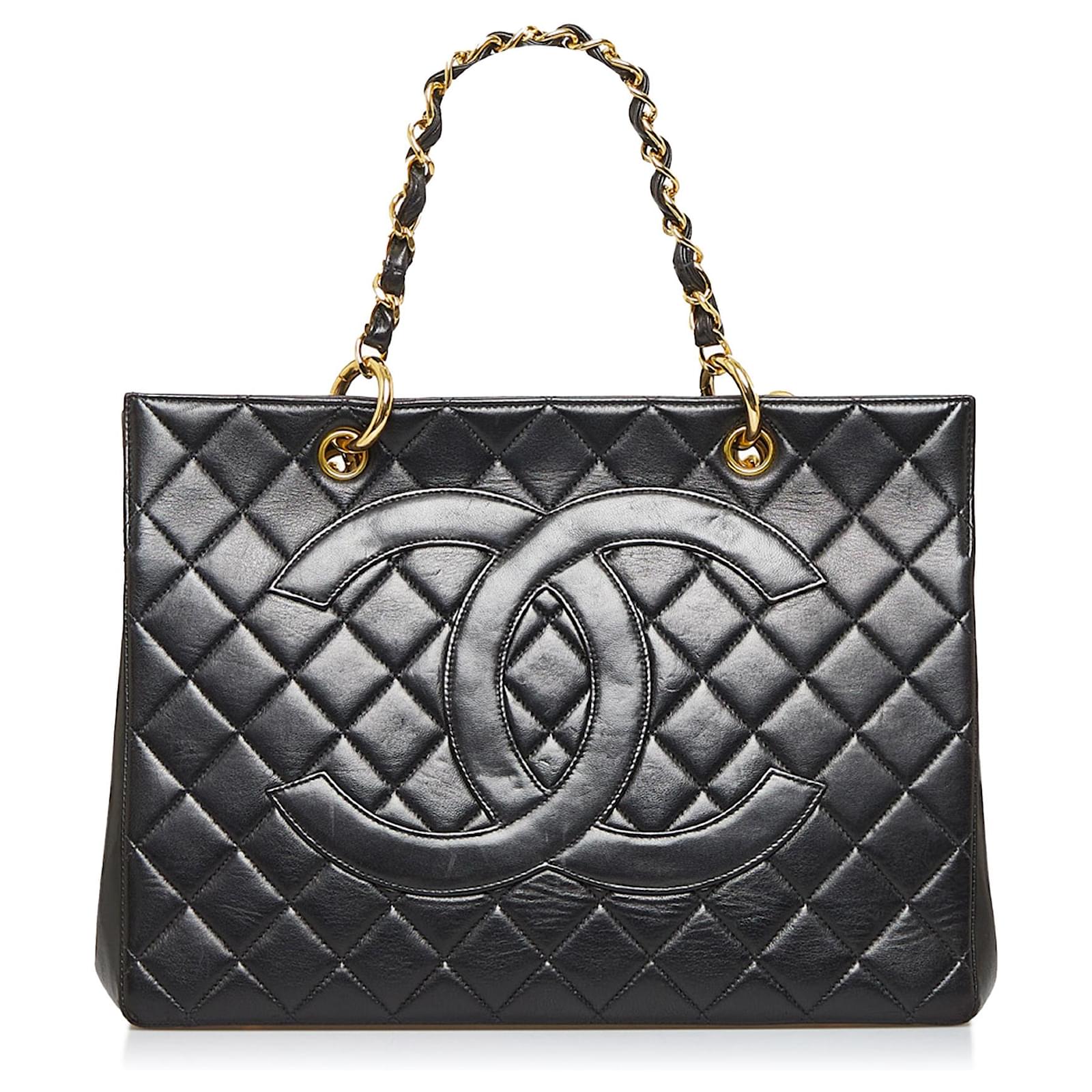 Chanel Black Caviar Grand Shopping Tote Leather ref.956608 - Joli Closet