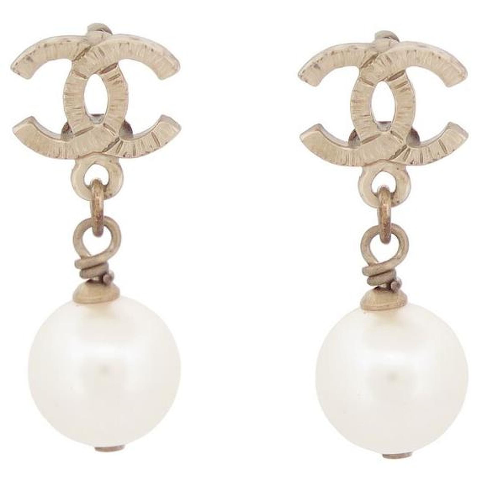 chanel earrings for women cc logo studs gold