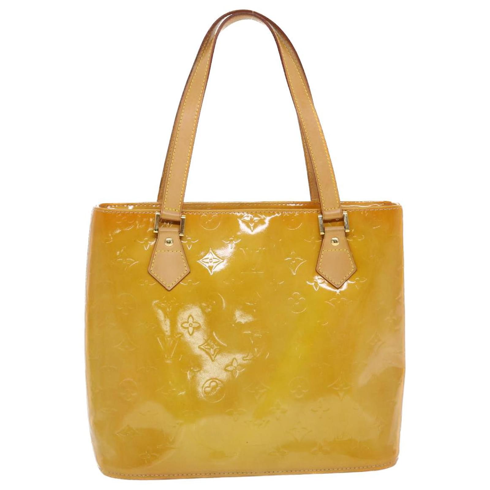LOUIS VUITTON Monogram Vernis Houston Hand Bag Yellow M91055 LV Auth 44475  Patent leather ref.956843 - Joli Closet