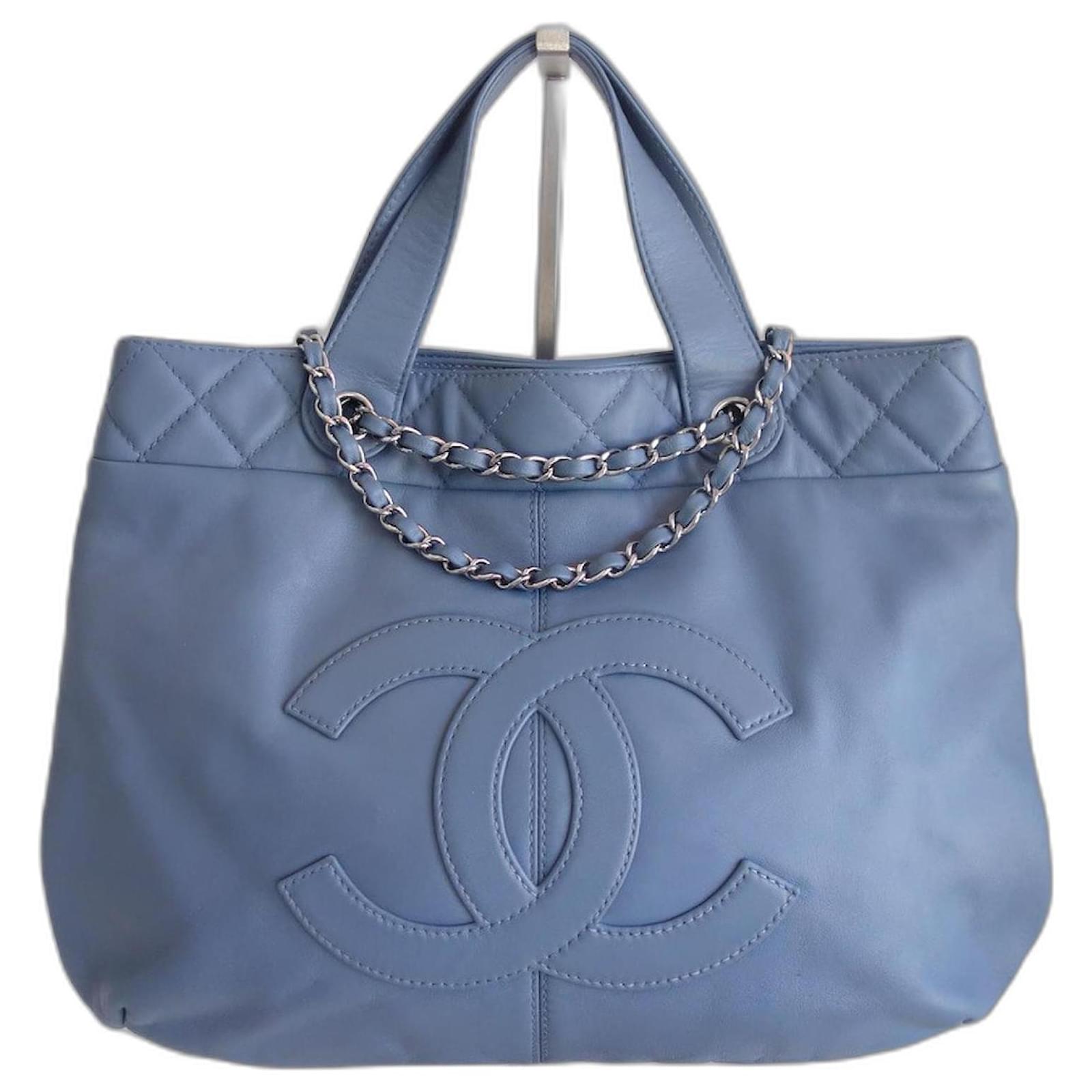 Handbags Chanel Chanel Denim Blue Shopping Bag