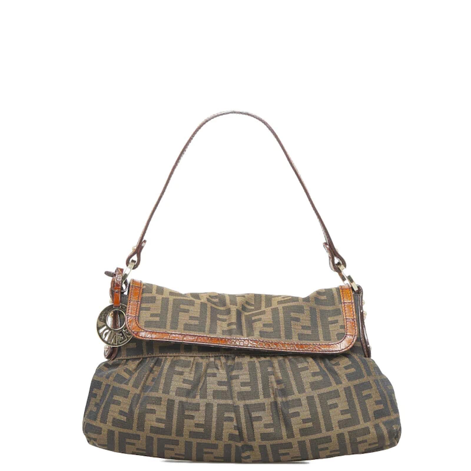 Brown Zucca Canvas Crossbody Bag Mini