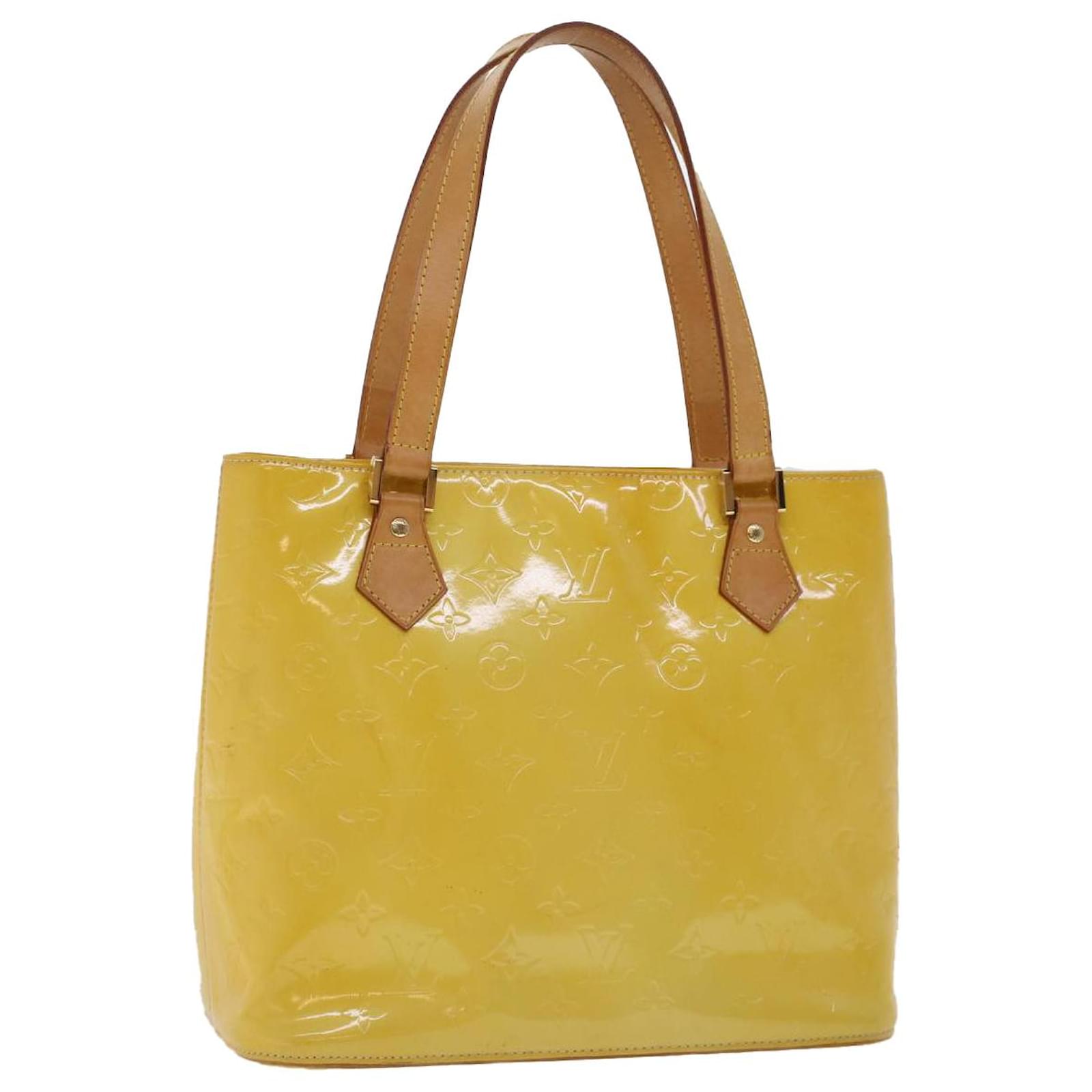 Yellow Louis Vuitton Monogram Vernis Houston Tote Bag