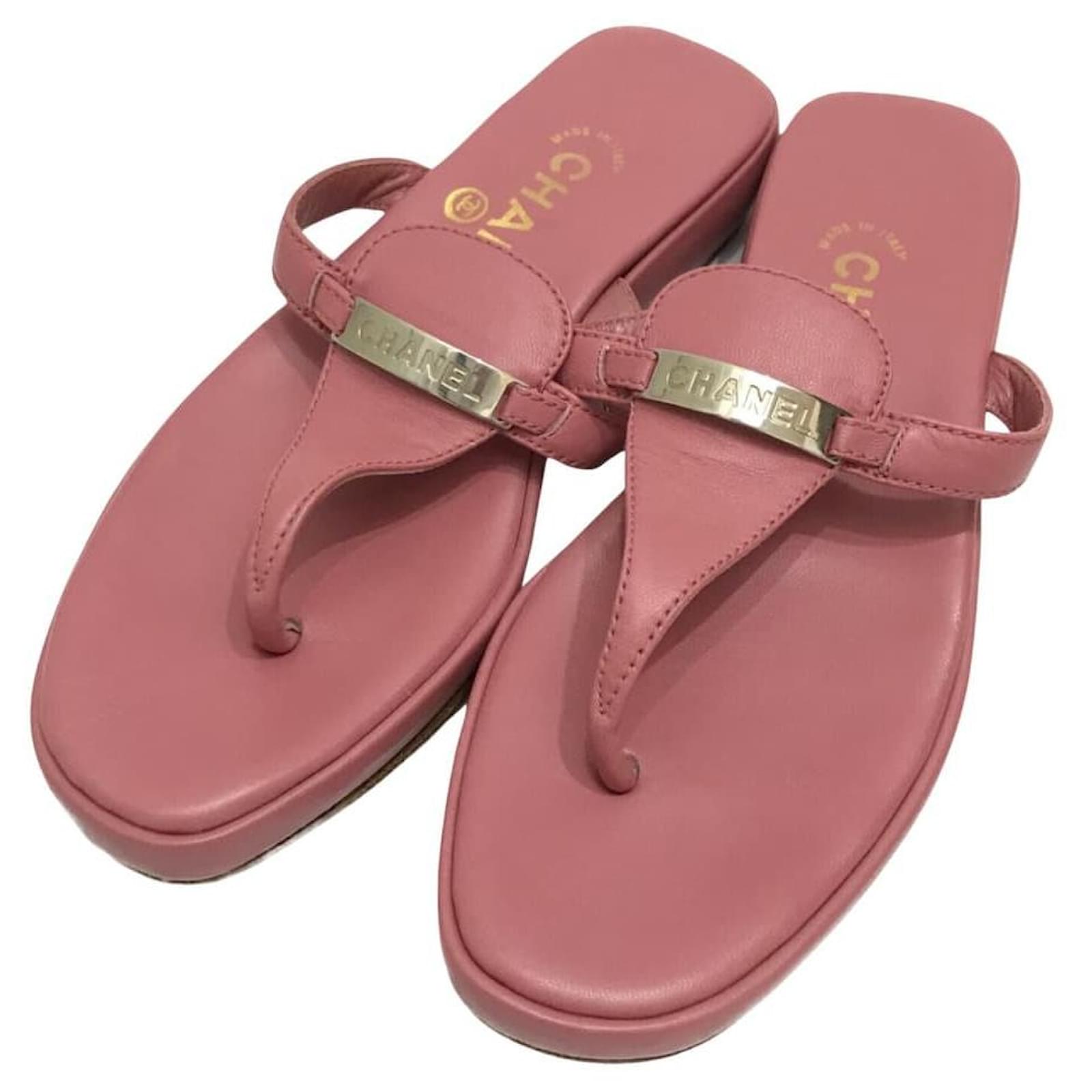 Chanel Leather Sandals Pink ref.957716 - Joli Closet