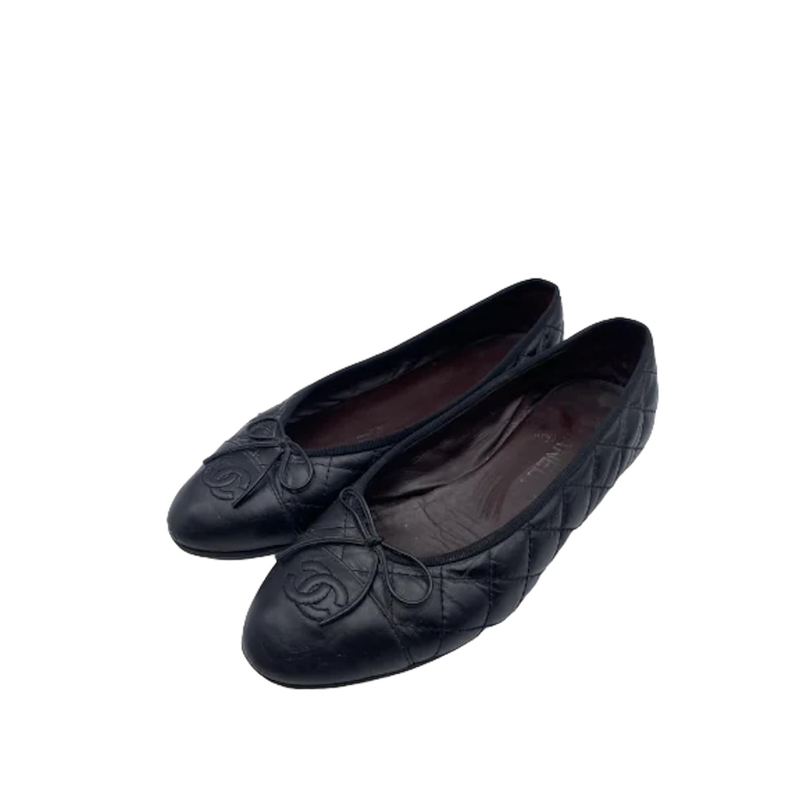 Cambon Chanel Ballet flats Brown Patent leather ref.910918 - Joli