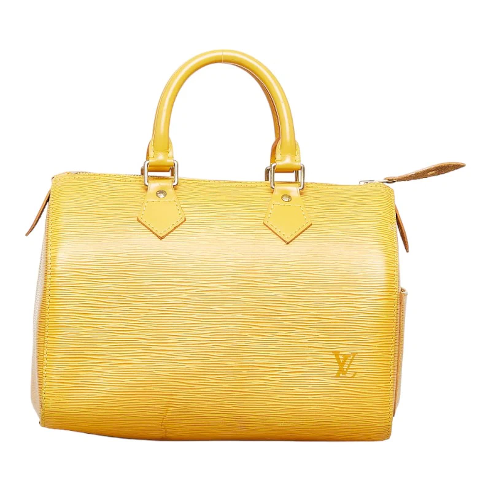 Louis Vuitton Epi Speedy 25 M43019 Yellow Leather Pony-style calfskin  ref.958049 - Joli Closet