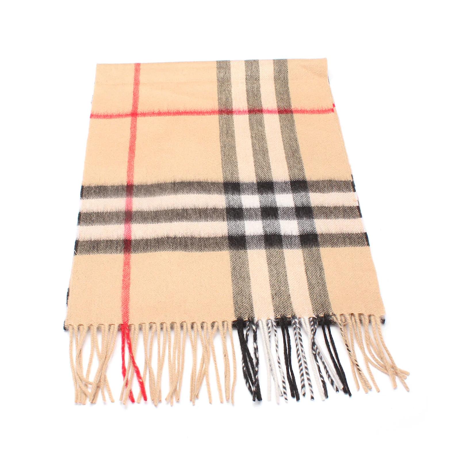 Burberry House Check Cashmere Scarf Beige Wool Cloth ref.958052