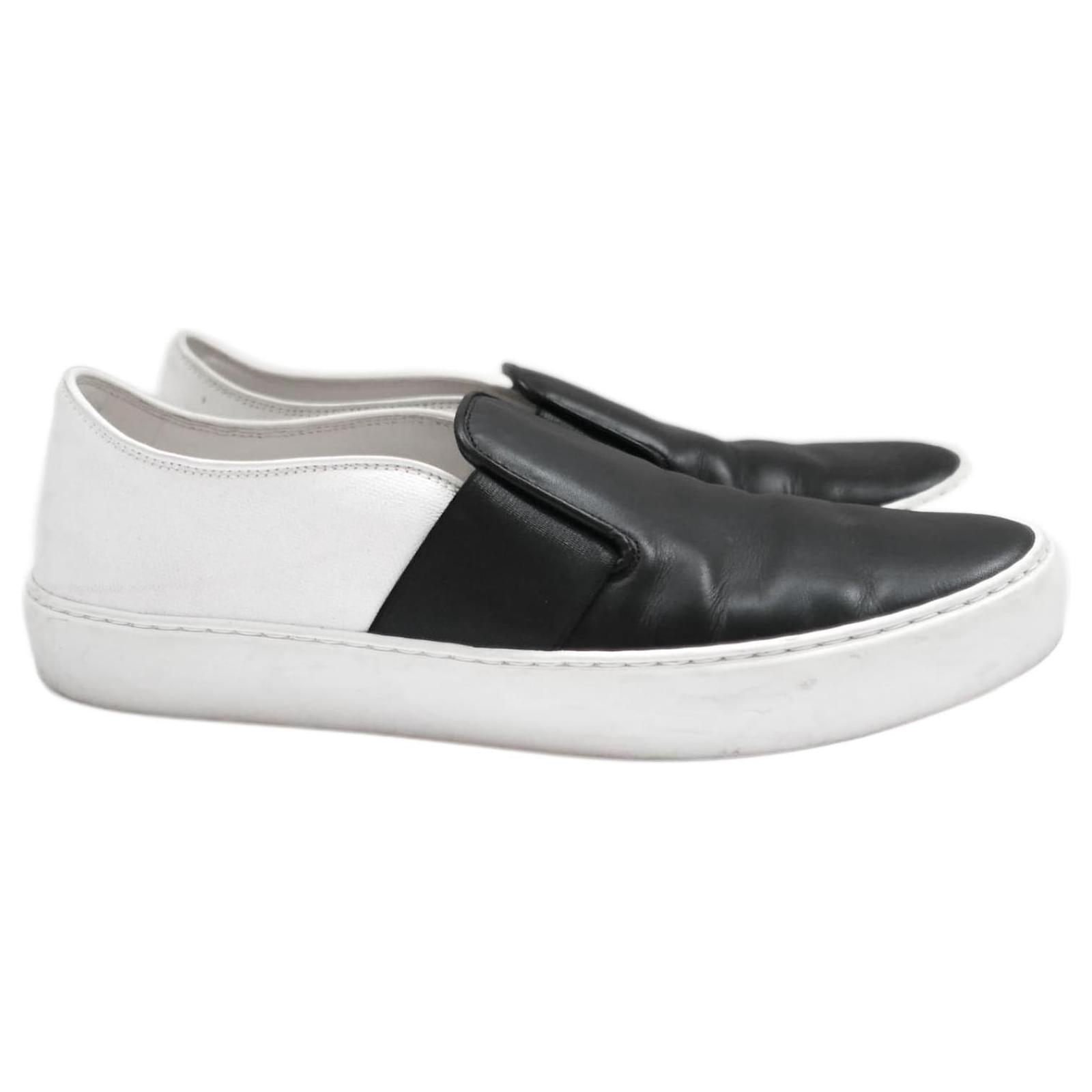 Chanel black and white skate sneakers Leather Cloth ref.958347
