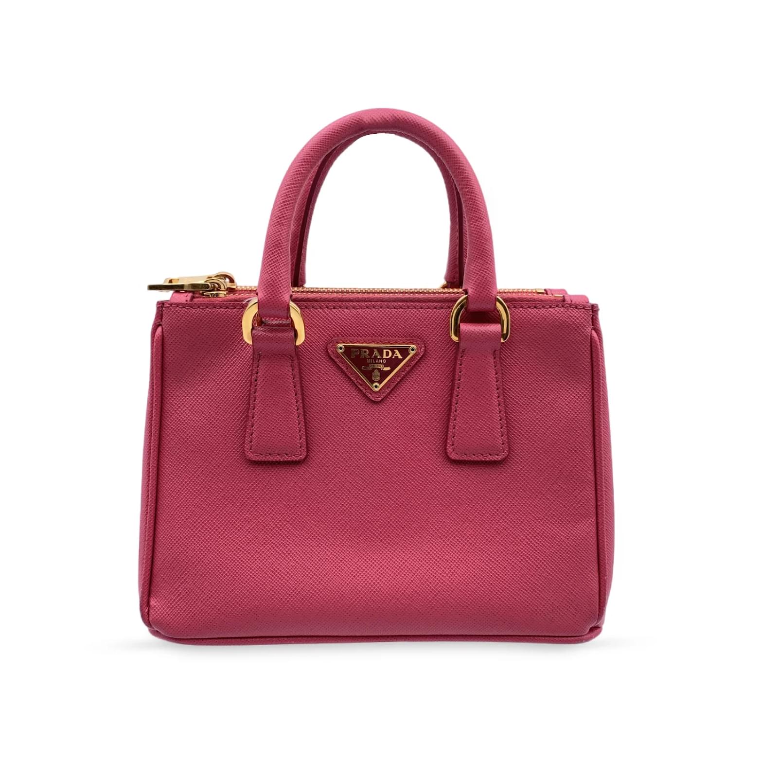 Prada Pink Bicolor Saffiano Leather Mini Galleria Crossbody Bag ref.958617  - Joli Closet