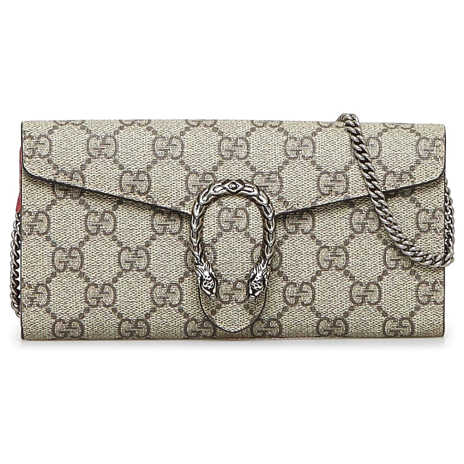 Dionysus GG mini chain wallet in beige and blue Supreme