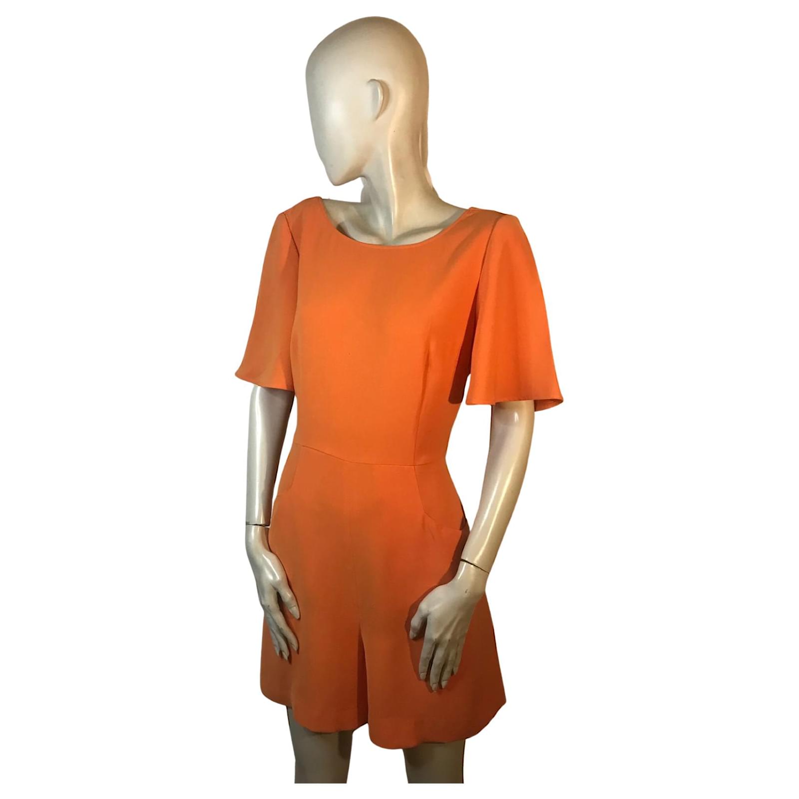 tara jarmon orange dress V-Neck Mini Dress