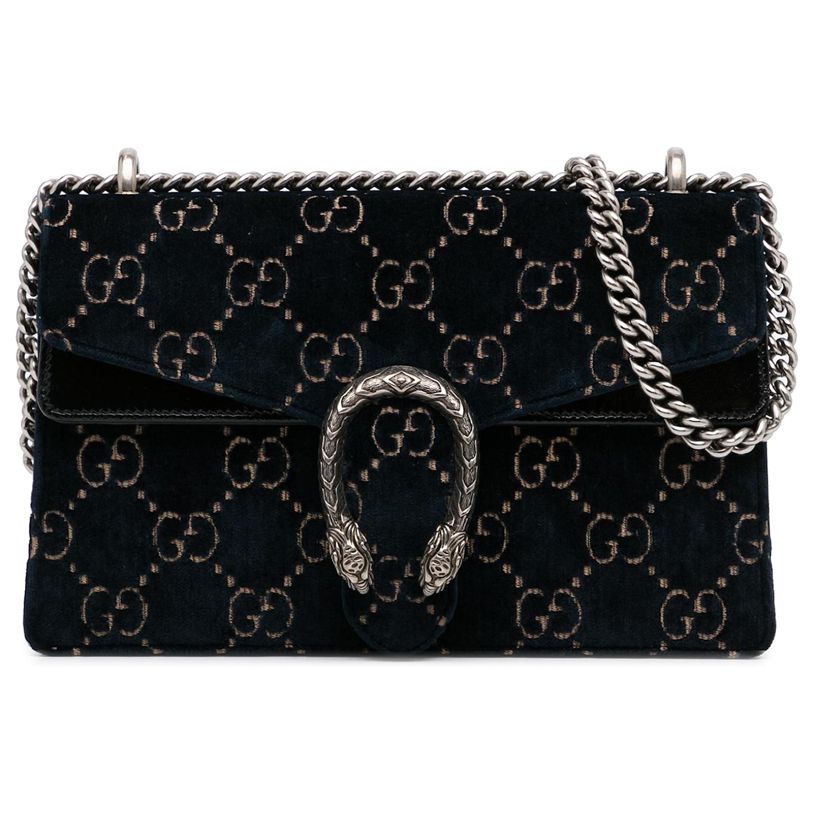 Borsa a tracolla Dionysus in velluto GG nero Gucci Pelle Vitello