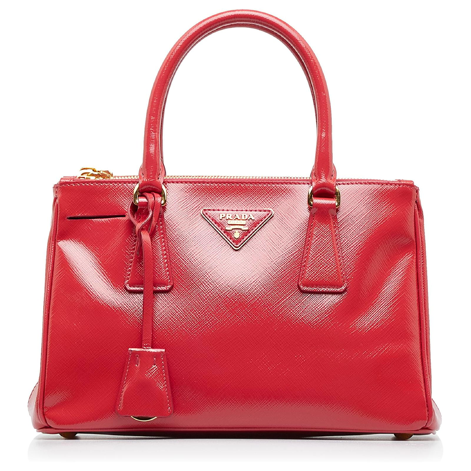 Prada Borsa A Mano Saffiano Lux Rosso in Red