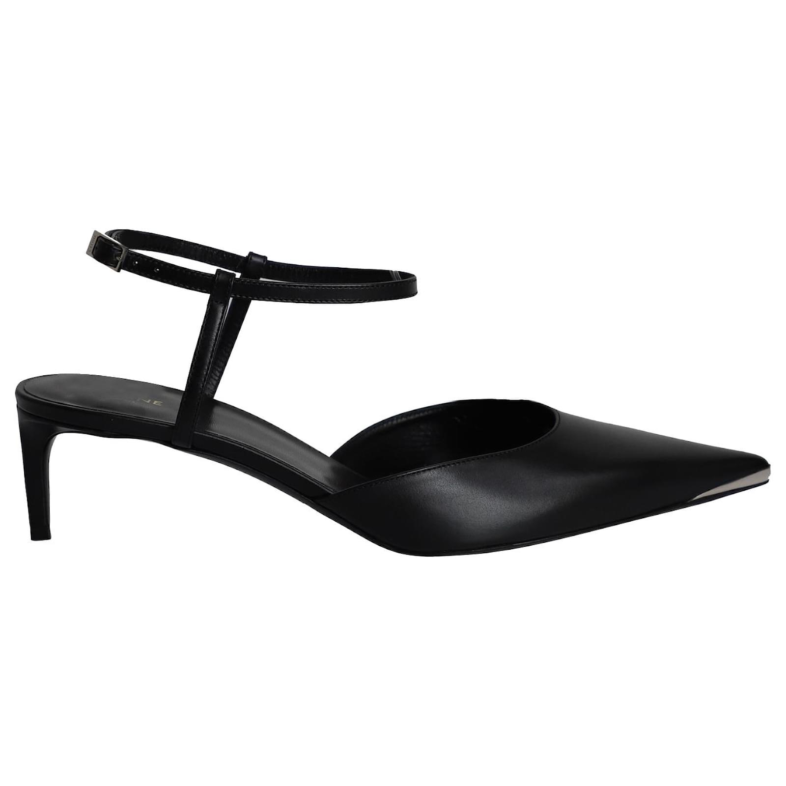 サンダル・ミュール CELINE | KITTEN MARY JANE SLINGBACK PUMP Céline Celine Kitten Heels Slingback Pumps w/ Metal Toe in