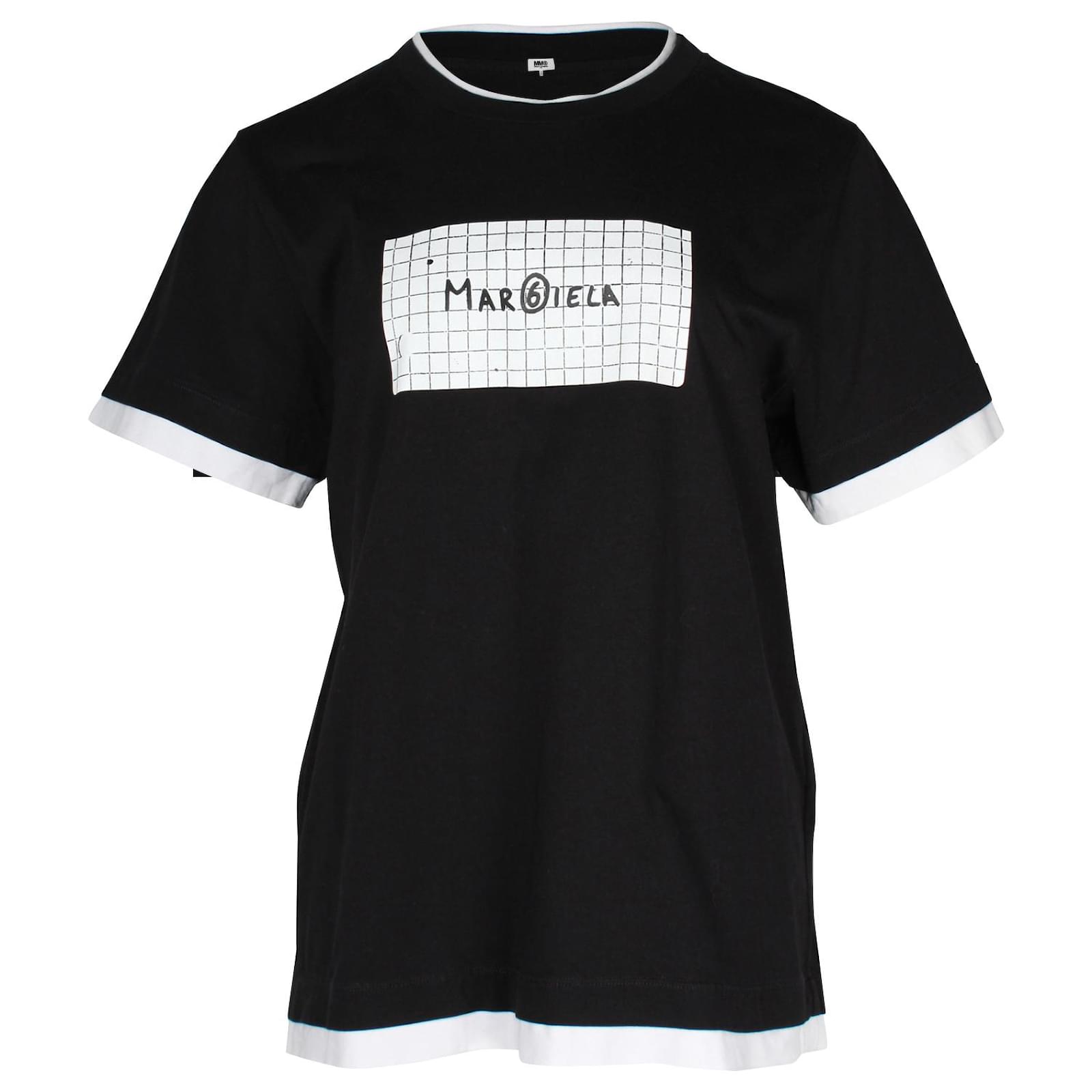 Maison Martin Margiela MM6 Maison Margiela Crewneck T-Shirt in Black Cotton  ref.960223 - Joli Closet