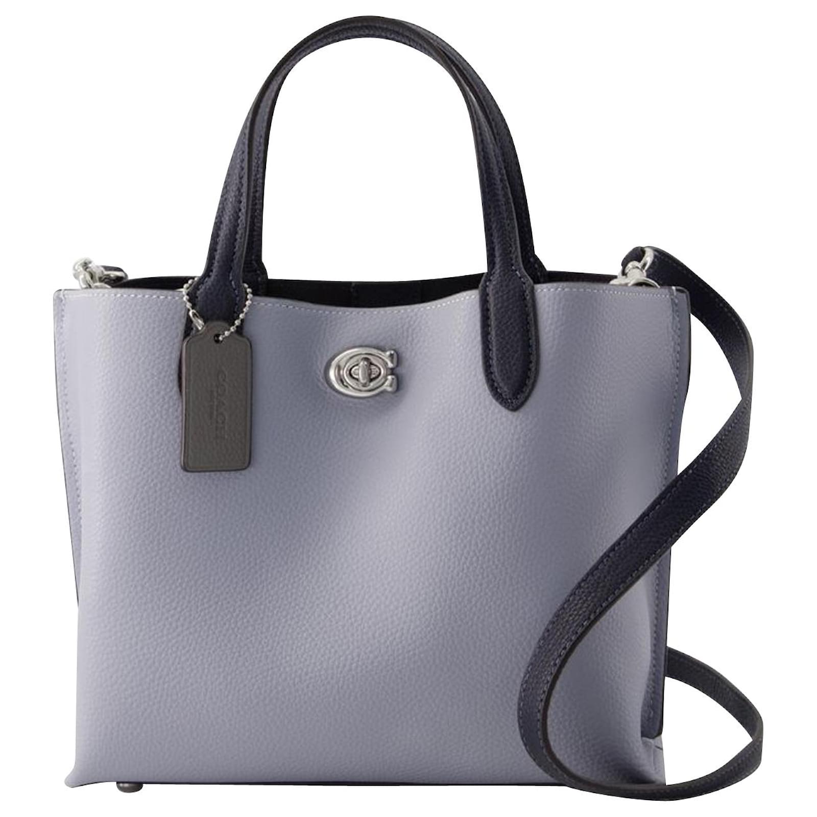 Leder Handtaschen Coach Handtasche Blau Weidentasche 24 Shopper