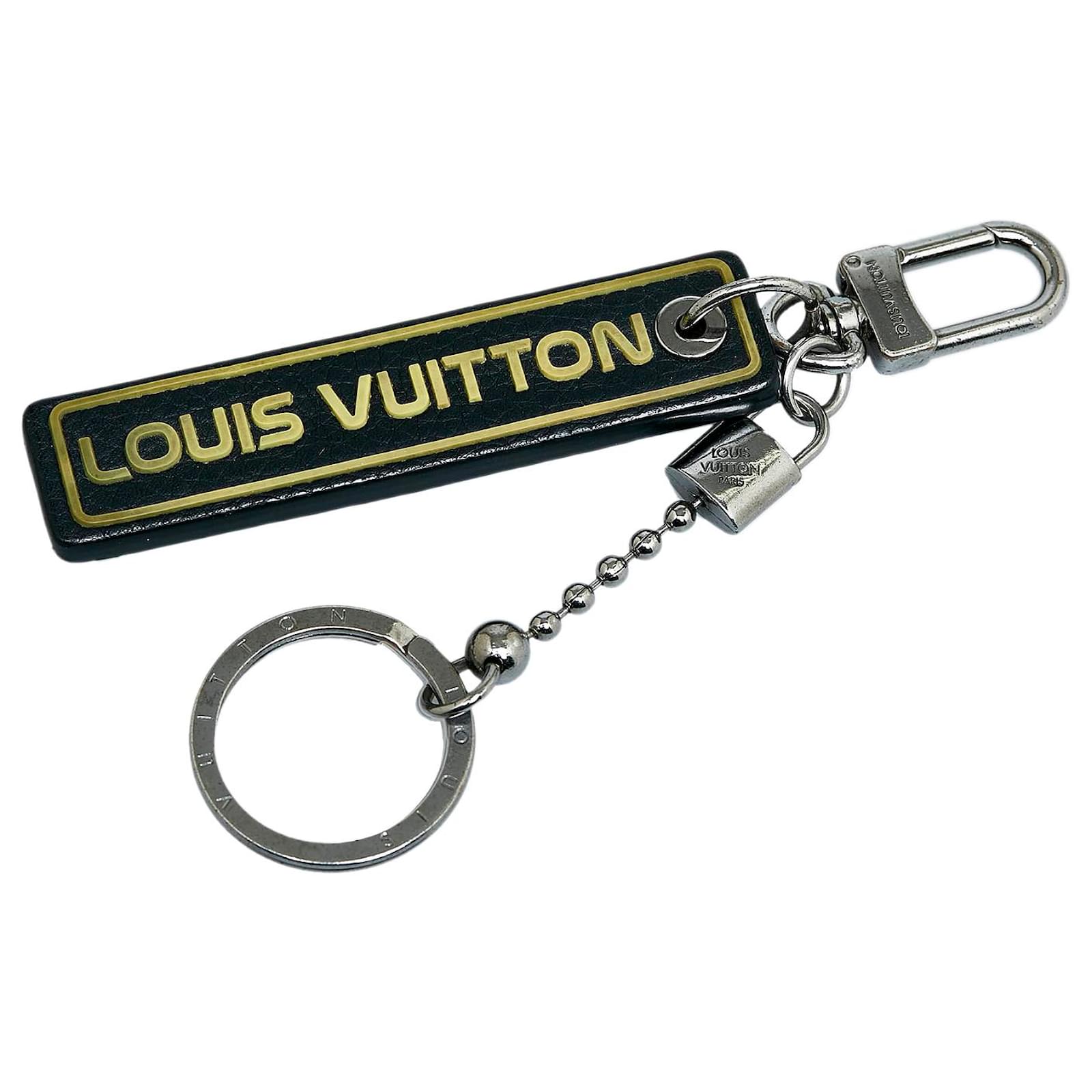 Louis Vuitton LV Shadow Dragonne Key Holder and Bag Charm Black Leather & Metal