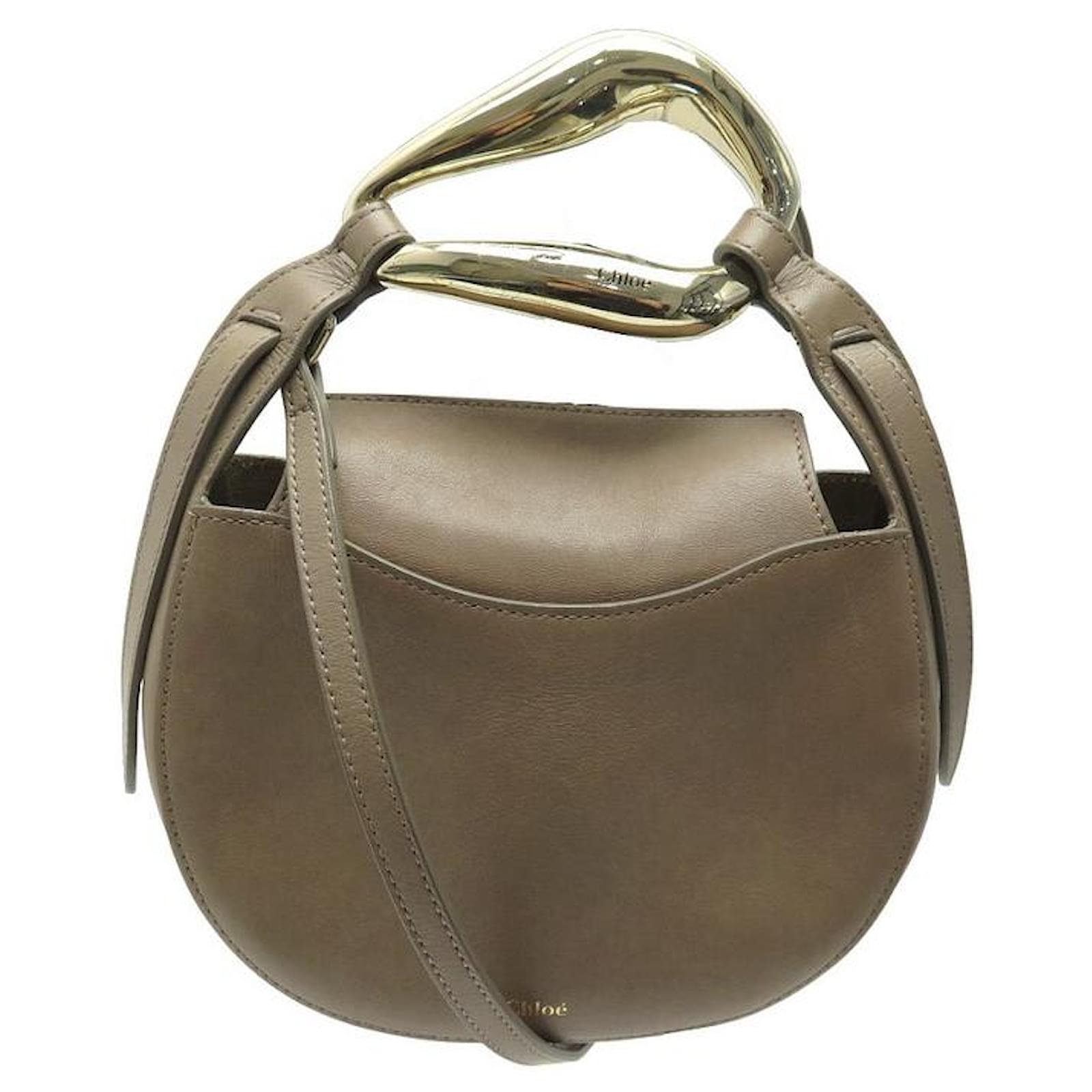 Chloé HANDBAG CHLOE KISS SMALL BANDOULIERE TAUPE LEATHER