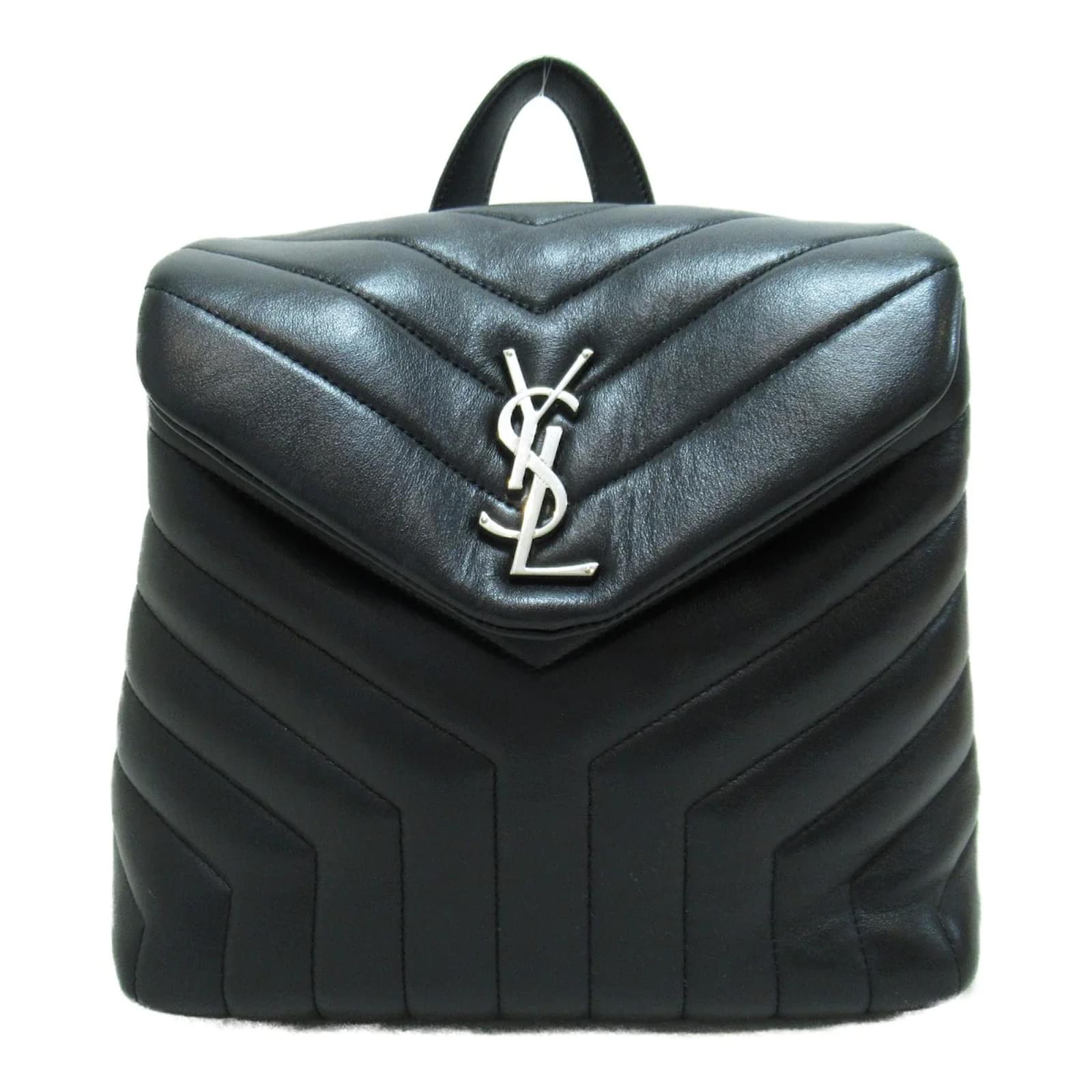 Yves Saint Laurent Quilted Leather Loulou Backpack Black Lambskin  ref.961096 - Joli Closet
