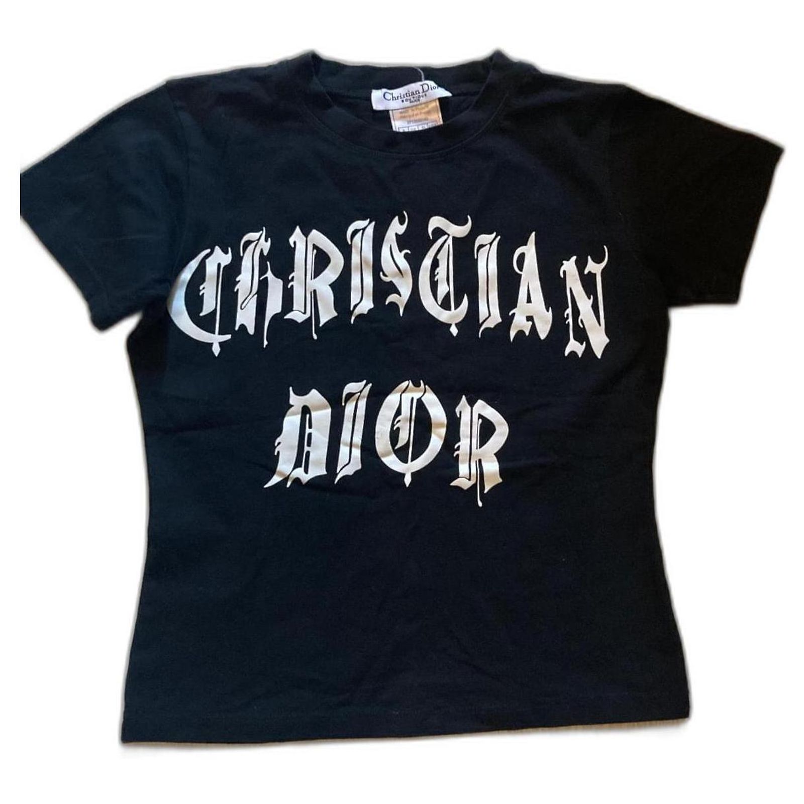 Christian Dior T-shirt Black Cotton Size 40 ref.961683 - Joli Closet