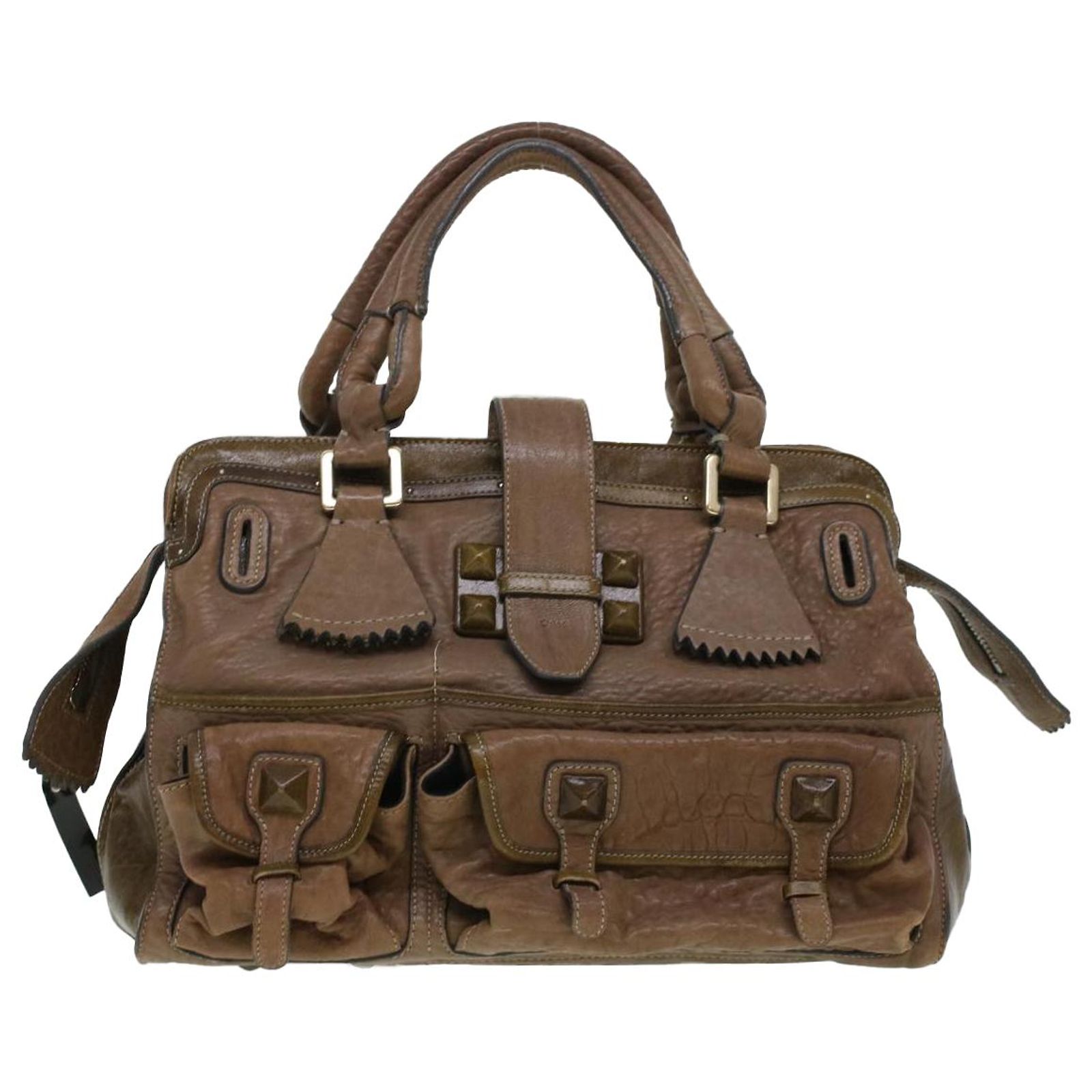 Chloé Chloe Elvir Handtasche Leder Braun Auth bs6052 (Verkauft 