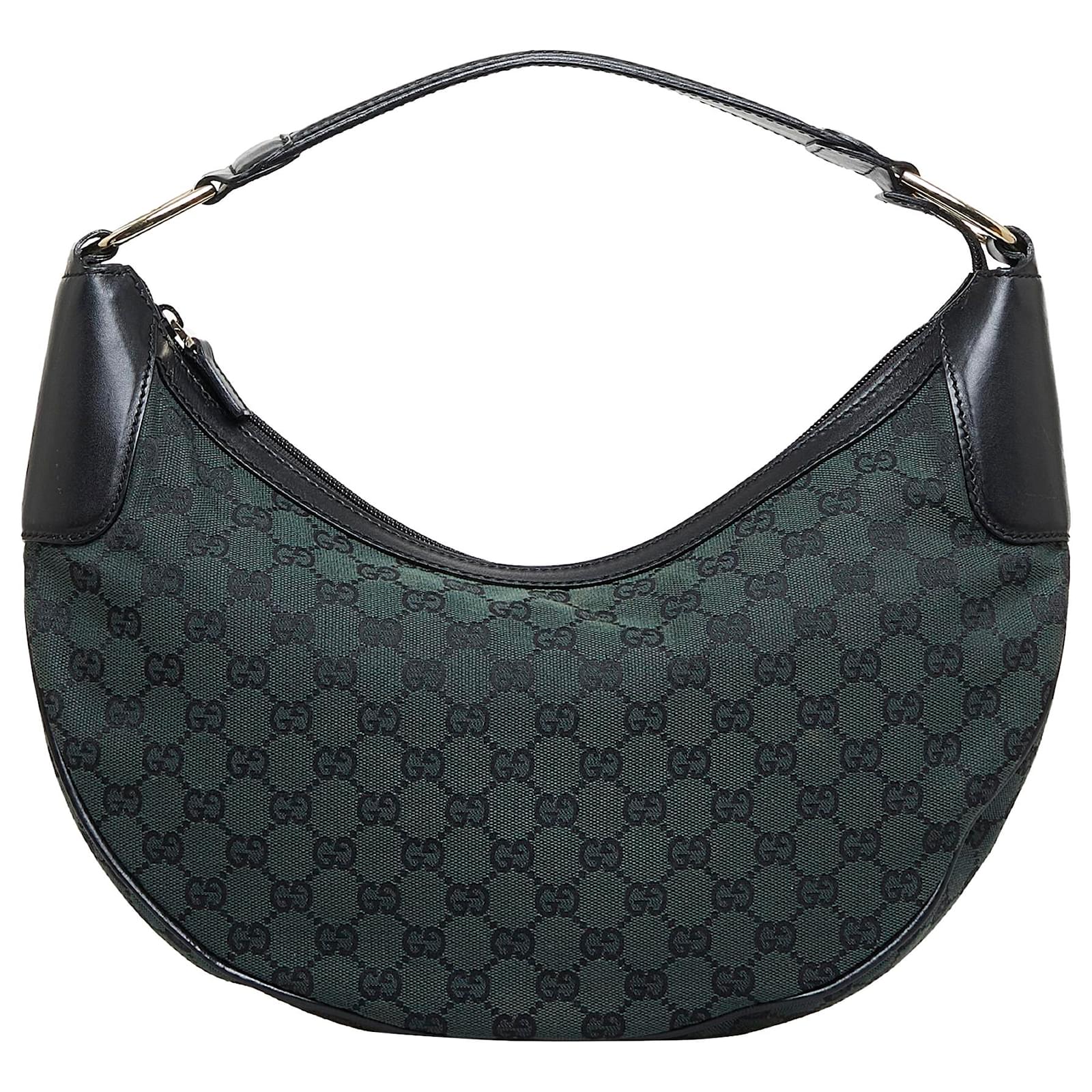 Gucci Half-moon GG Supreme Canvas & Leather Hobo Bag in Gray