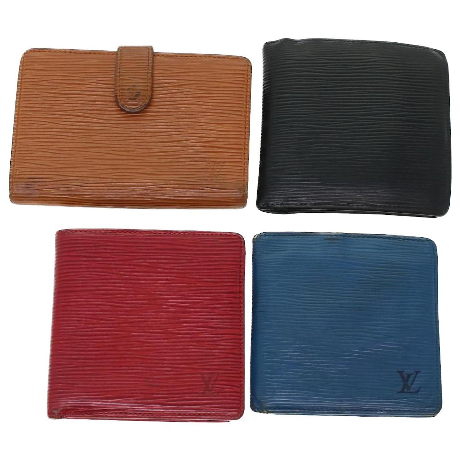Louis Vuitton Epi Wallet 4Set Red Black Blue LV Auth 45006 Leather