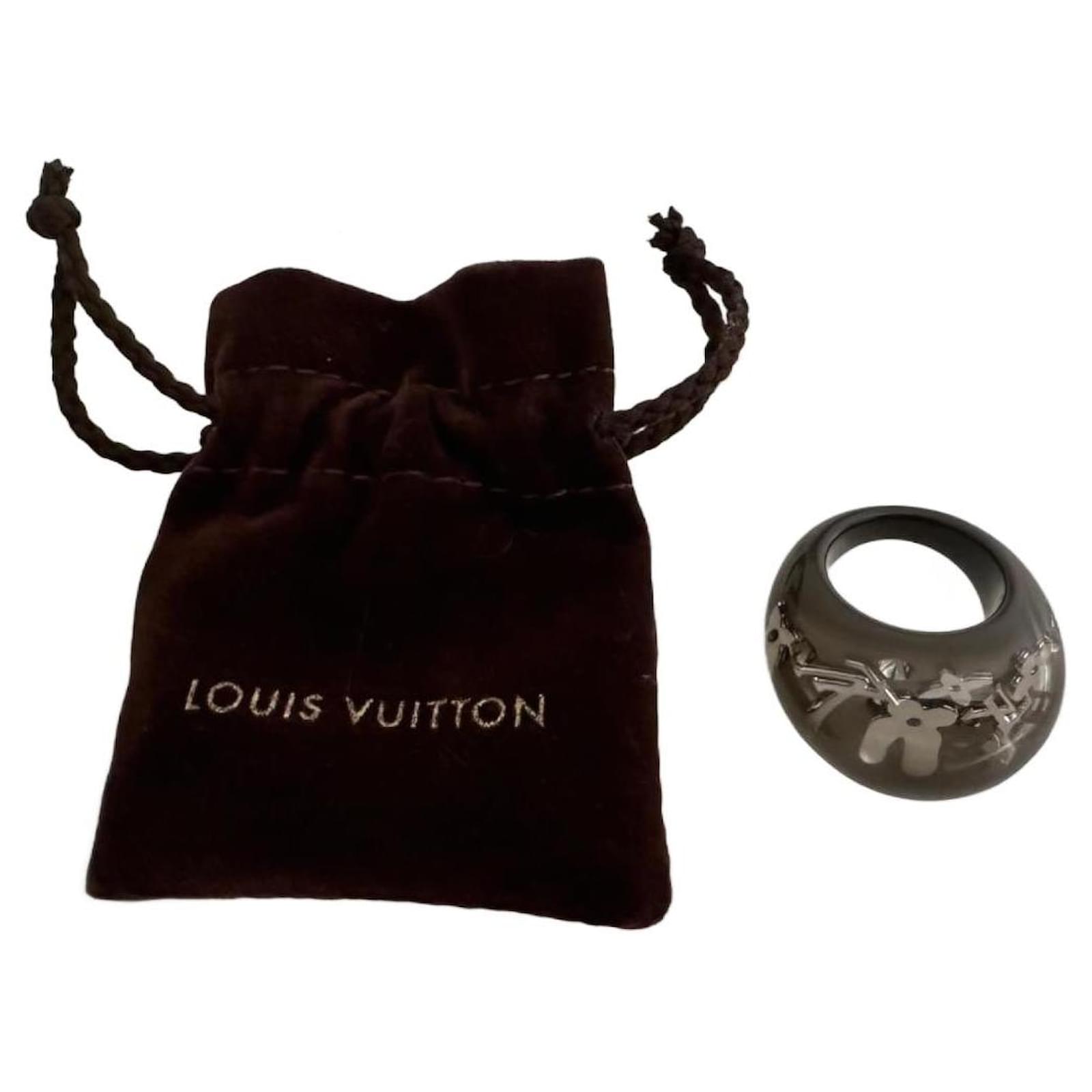 NEW LOUIS VUITTON RING INCLUSION MONOGRAM 50 NEW RING BROWN RESIN