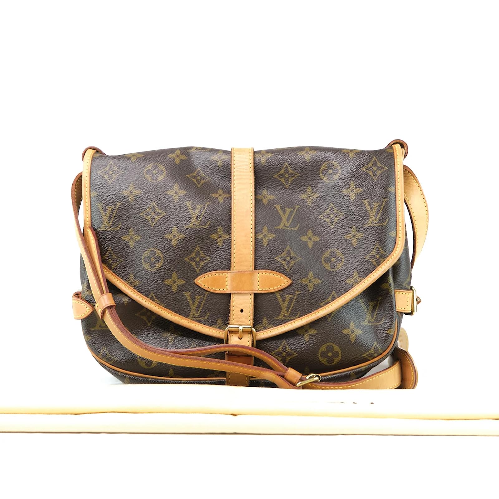 Brown Louis Vuitton Monogram Saumur 25 Crossbody Bag
