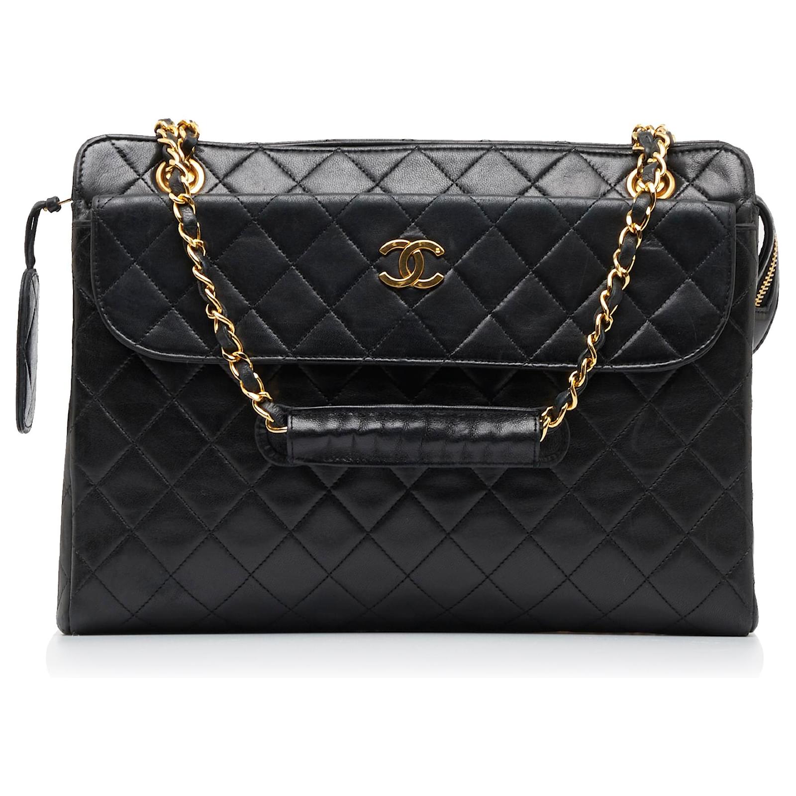 Chanel Black CC Matelasse Shoulder Bag Leather ref.963204 - Joli Closet