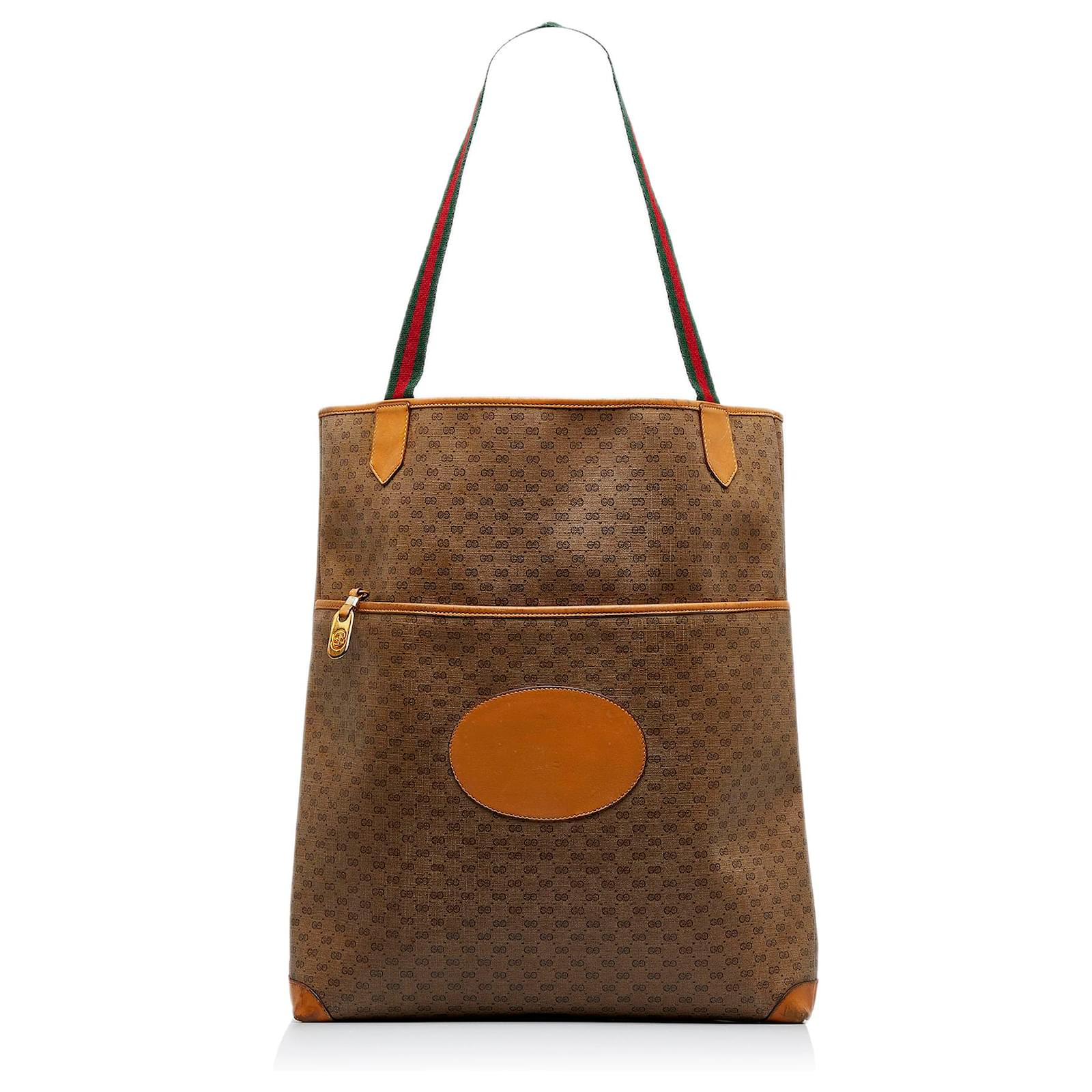 Pre-owned Gucci Beige/brown Medium Gg Supreme Padlock Tote Bag
