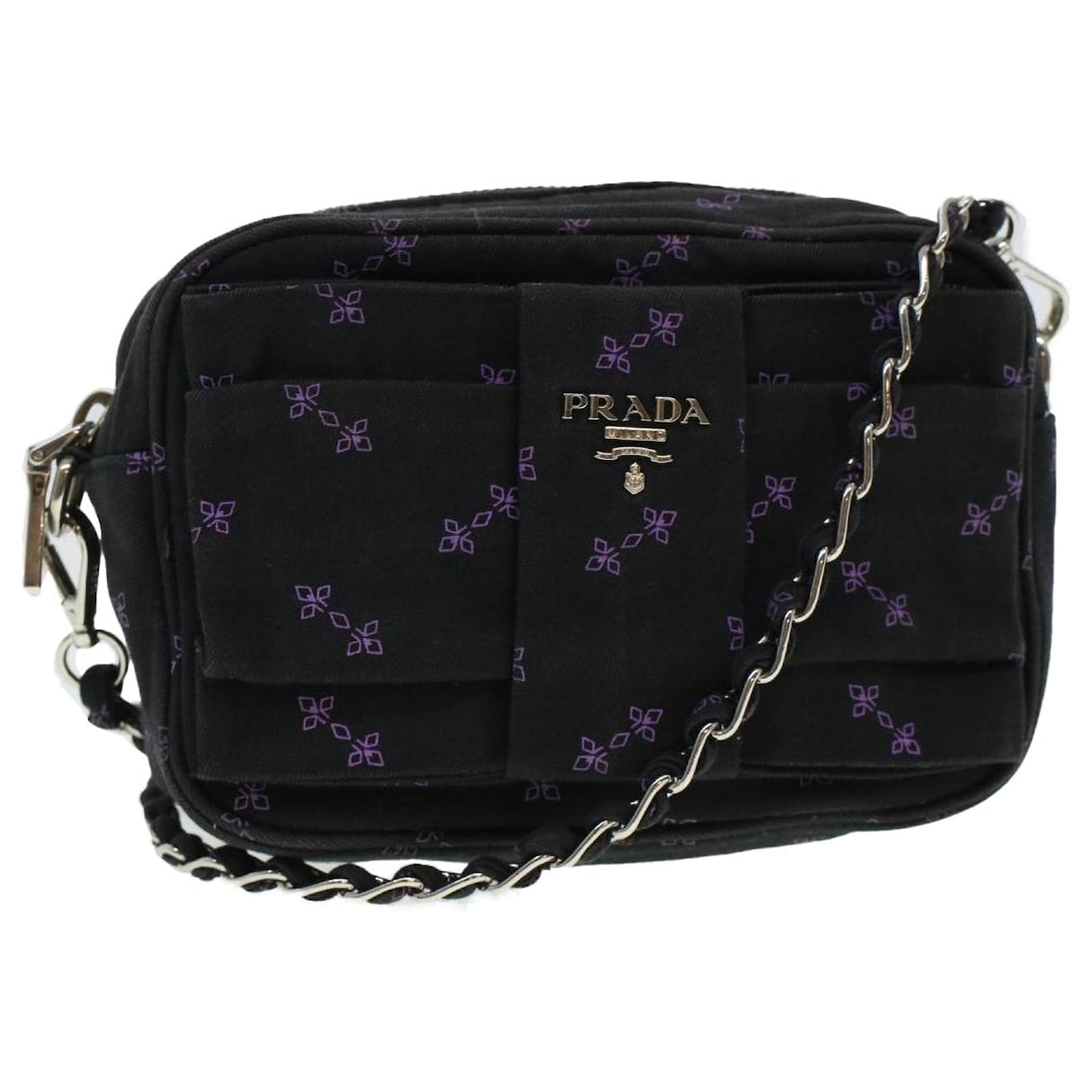 Prada, Bags, Auth Prada Nylon Black Crossbody Bag