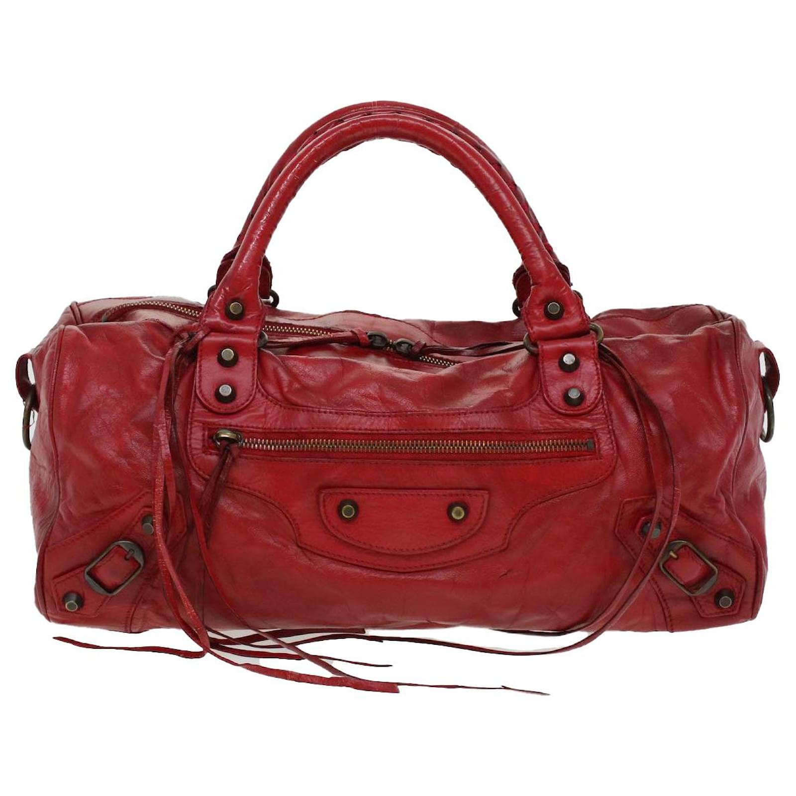 Glad grå Amorous Balenciaga Twiggy Red Leather ref.963879 - Joli Closet