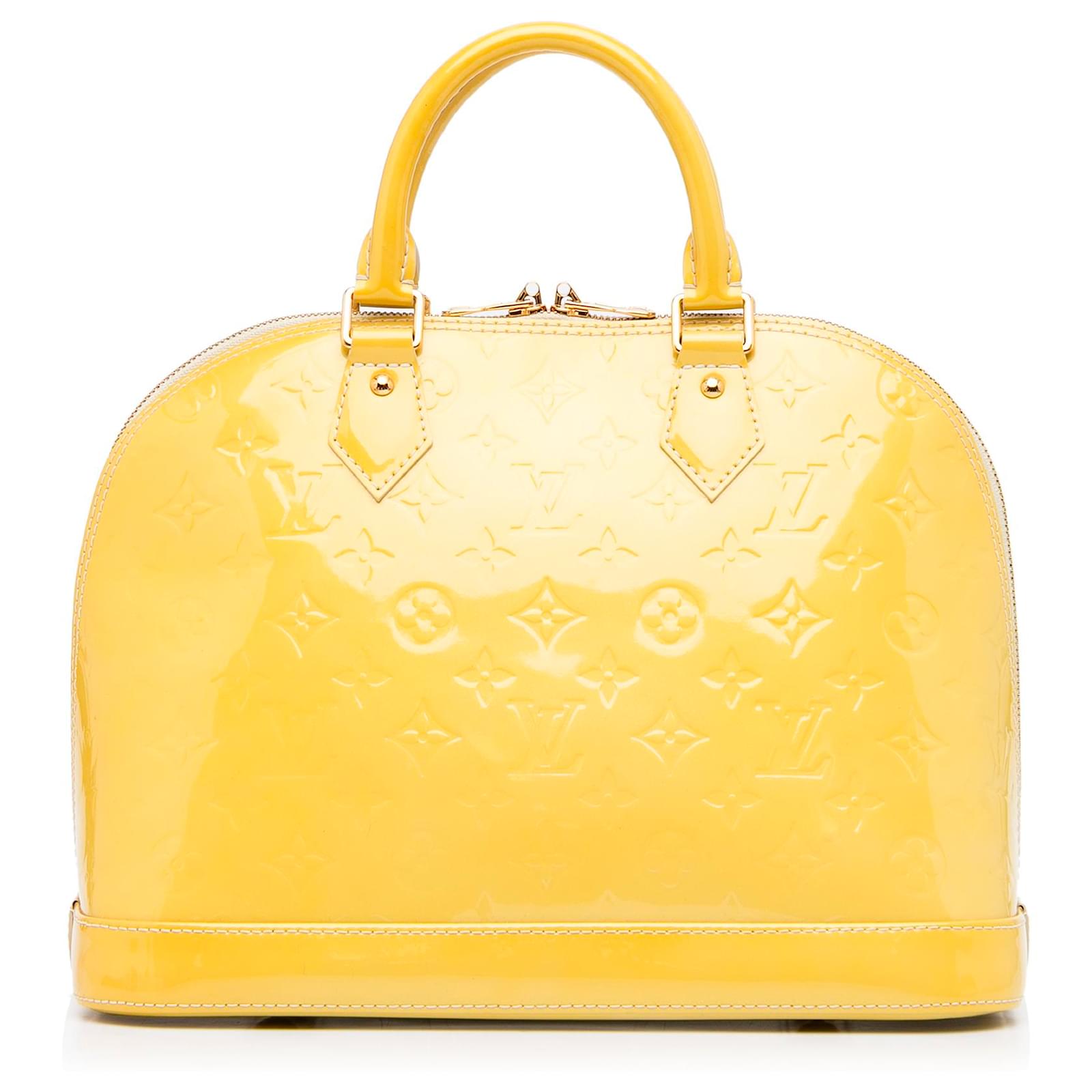 Louis Vuitton Yellow Monogram Vernis Alma PM Leather Patent leather  ref.699005 - Joli Closet