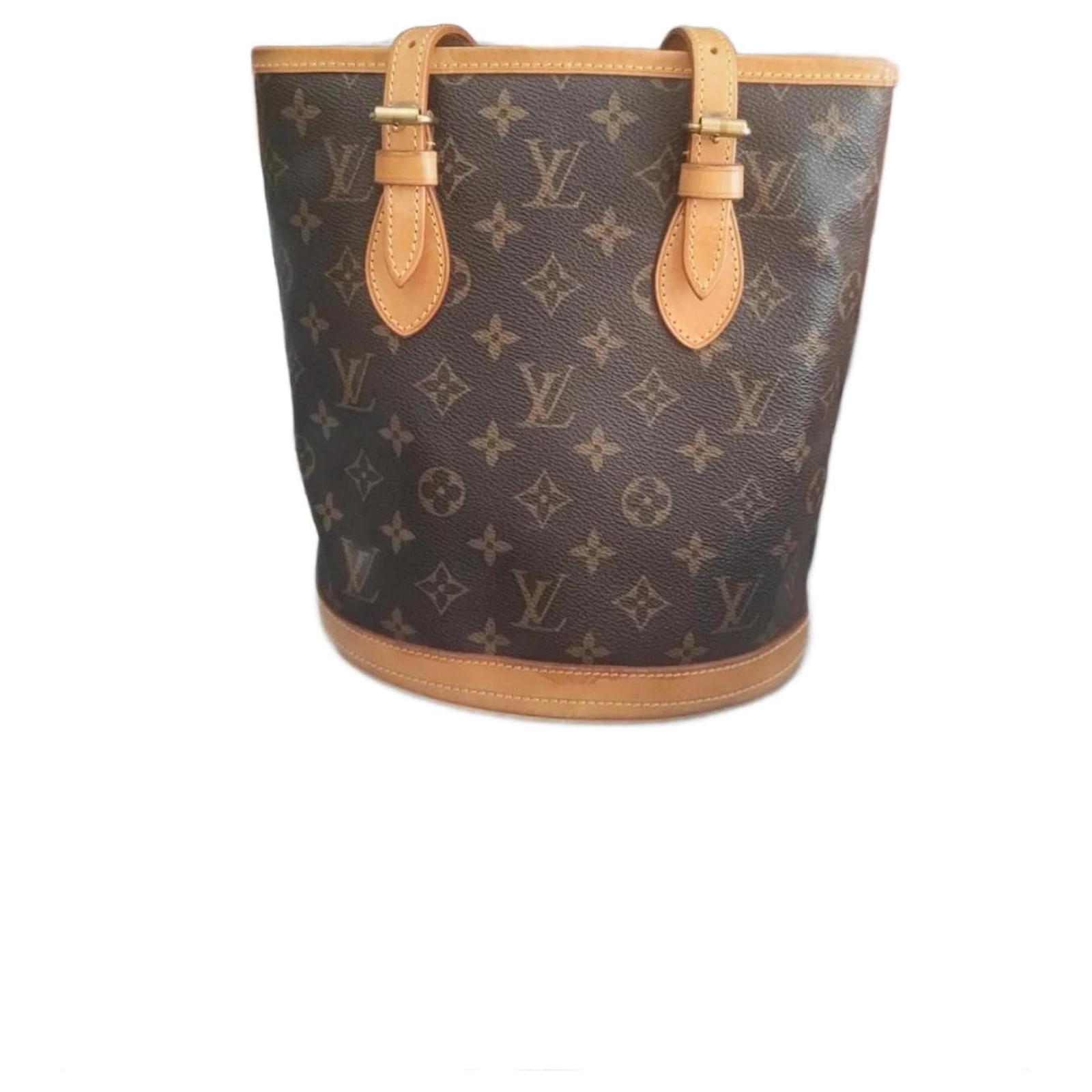 Louis Vuitton bucket Dark brown Leather ref.964007 - Joli Closet
