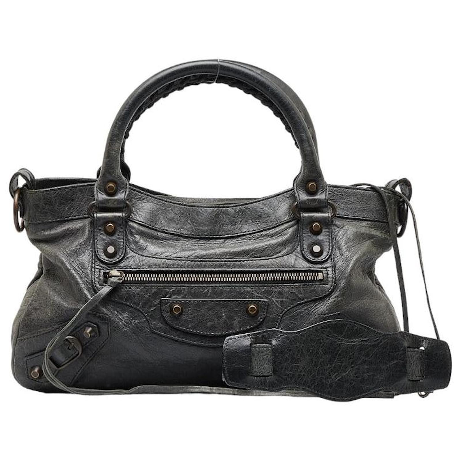 Balenciaga First Shoulder Bag 103208 Black Leather Pony-style calfskin ref.964257 - Joli Closet