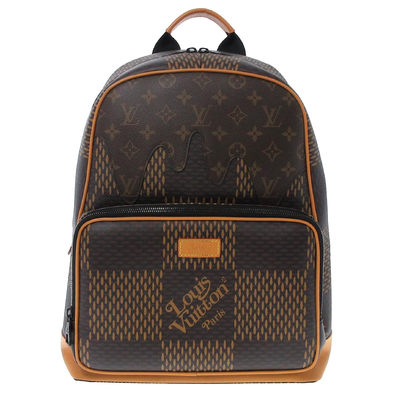 Louis Vuitton Brown Monogram Nigo Damier Giant Wave Campus Backpack Cloth  ref.964482 - Joli Closet